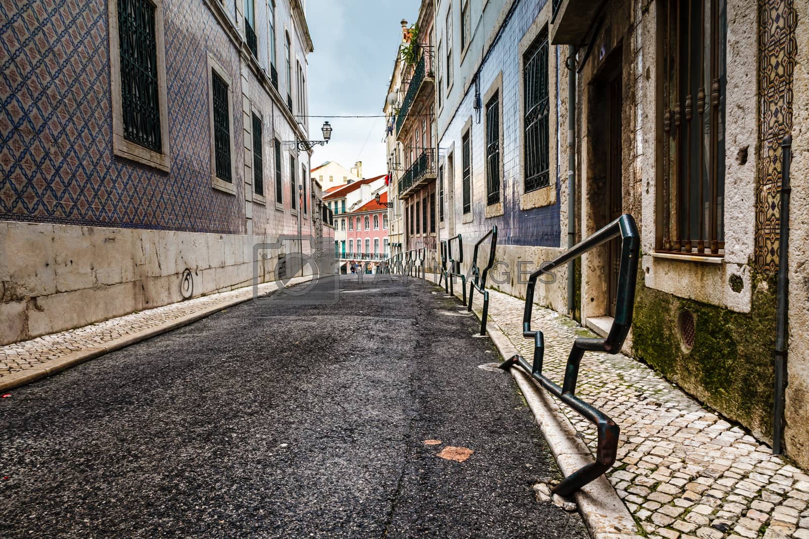Royalty free image of Narrow Street in the Midieval Alfama District of Lisbon, Portuga by anshar