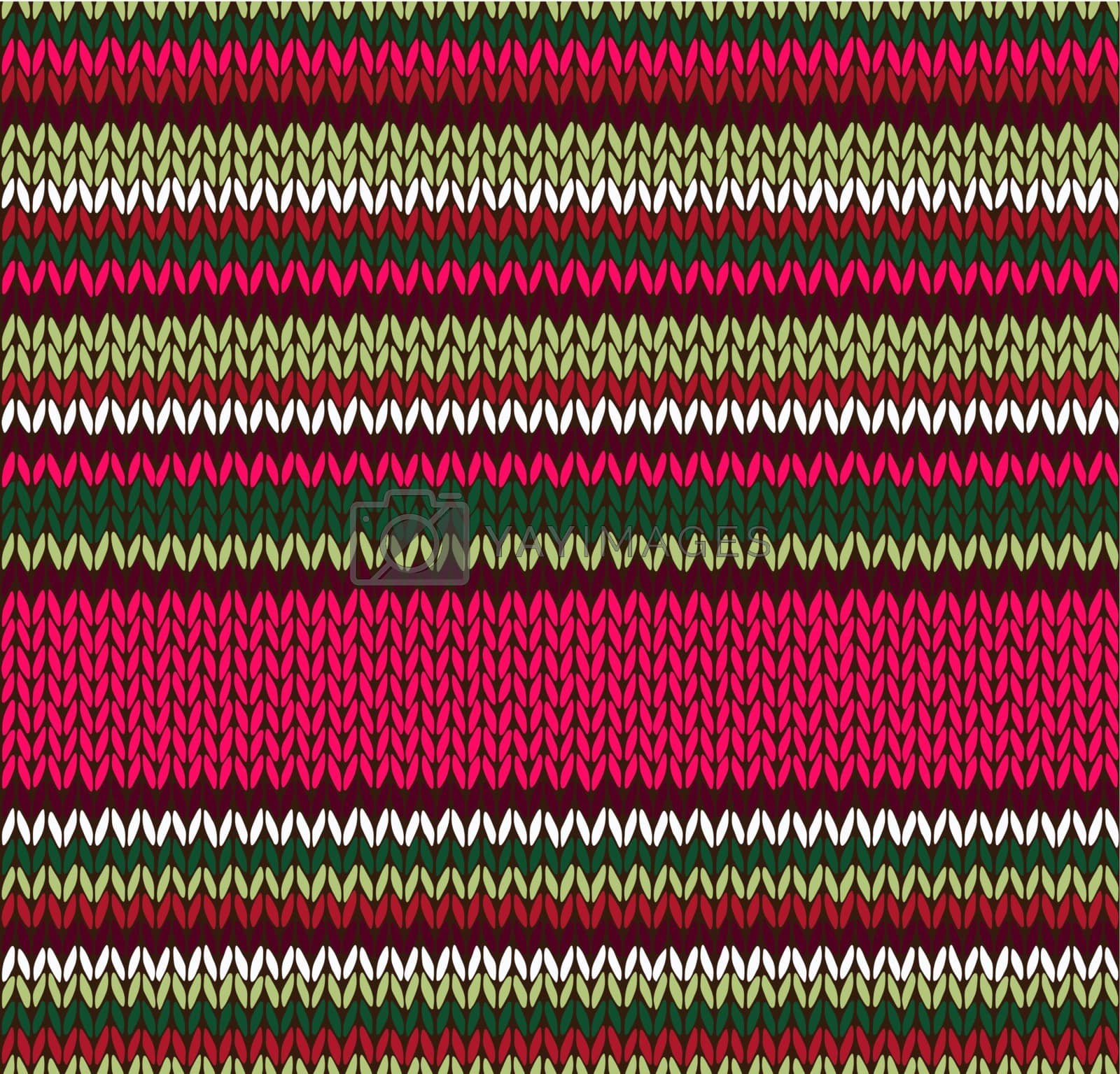 Royalty free image of Style Seamless Knitted Pattern. Red Pink Green White Color Illus by ESSL