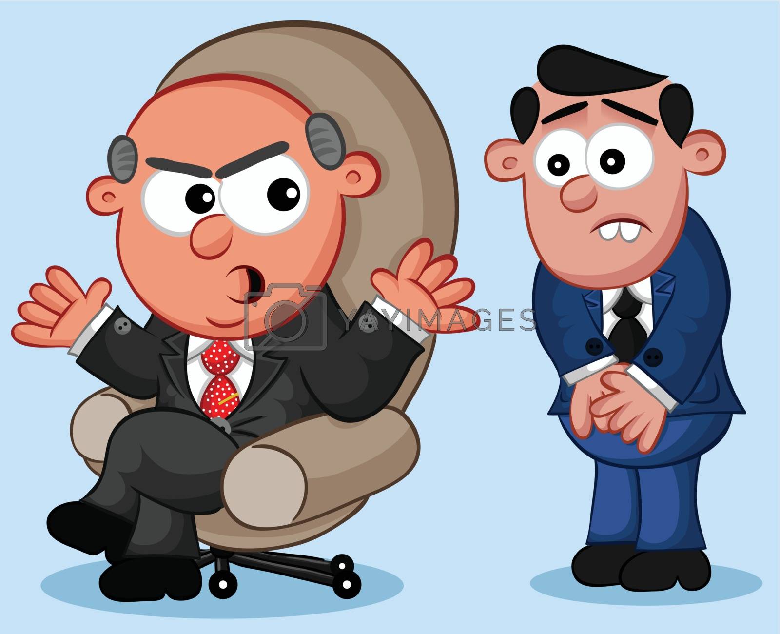 Royalty Free Vector | Business Cartoon - Boss Man Angry at Employee by  emrahavci