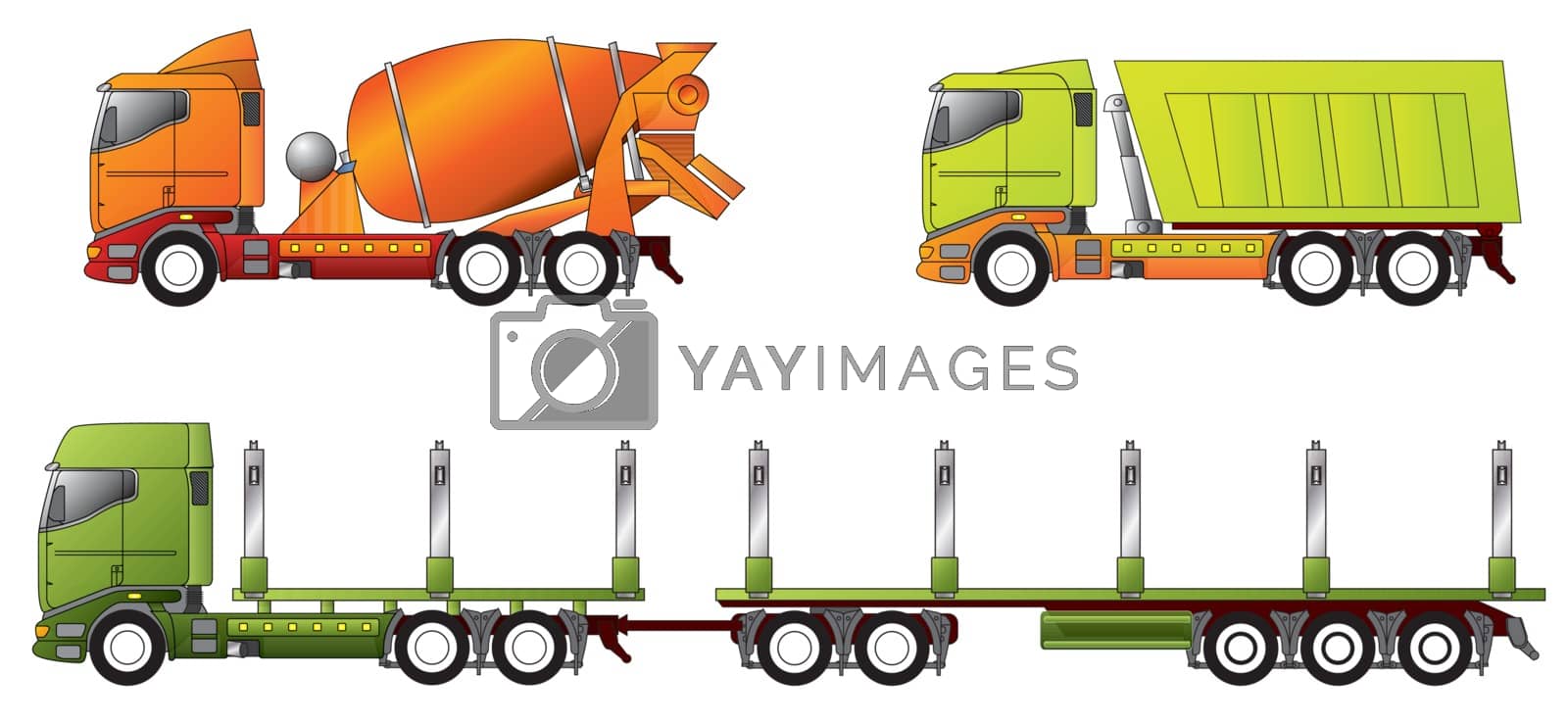Royalty free image of Construction and timber truck  by vipervxw