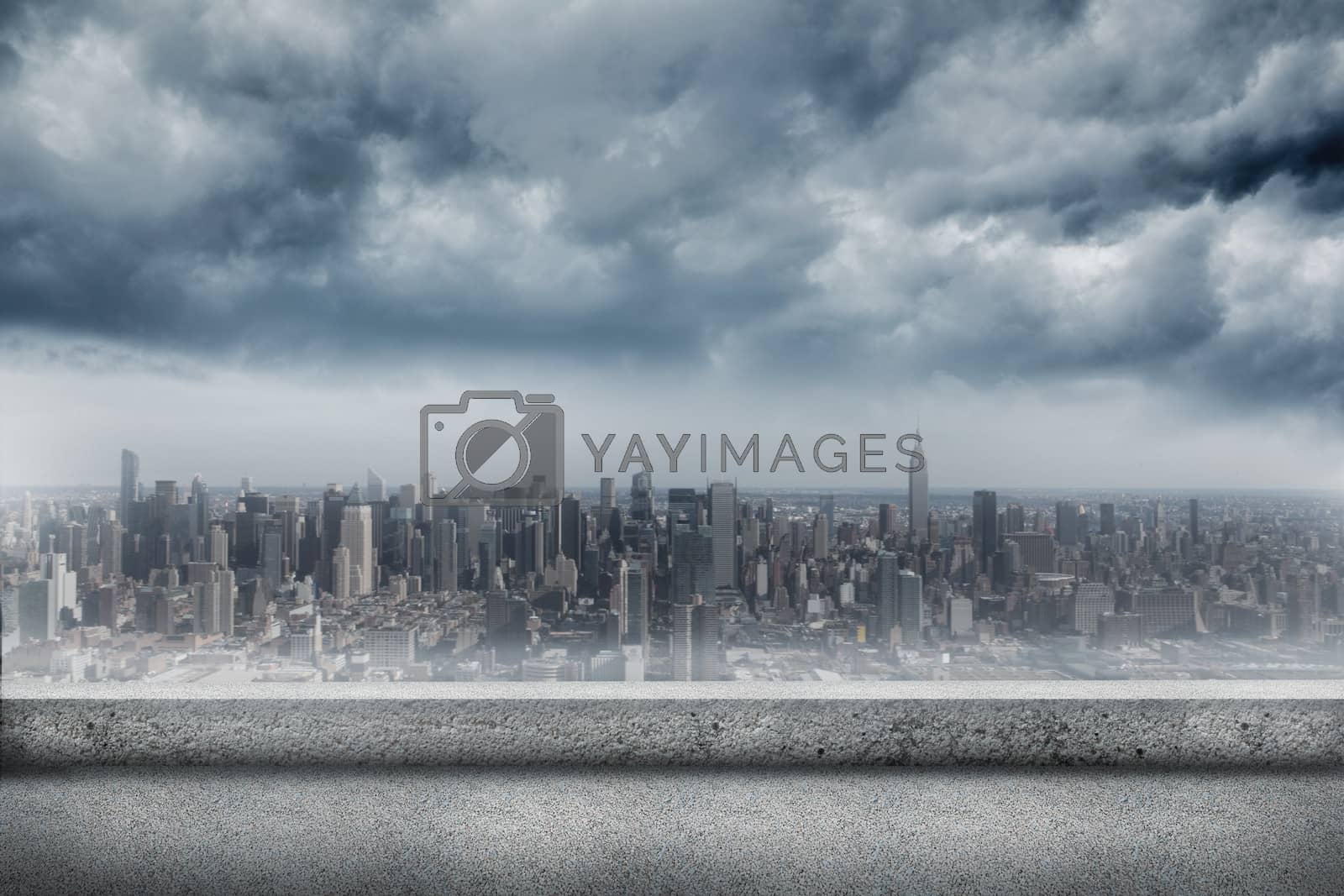 Royalty free image of Balcony overlooking city by Wavebreakmedia