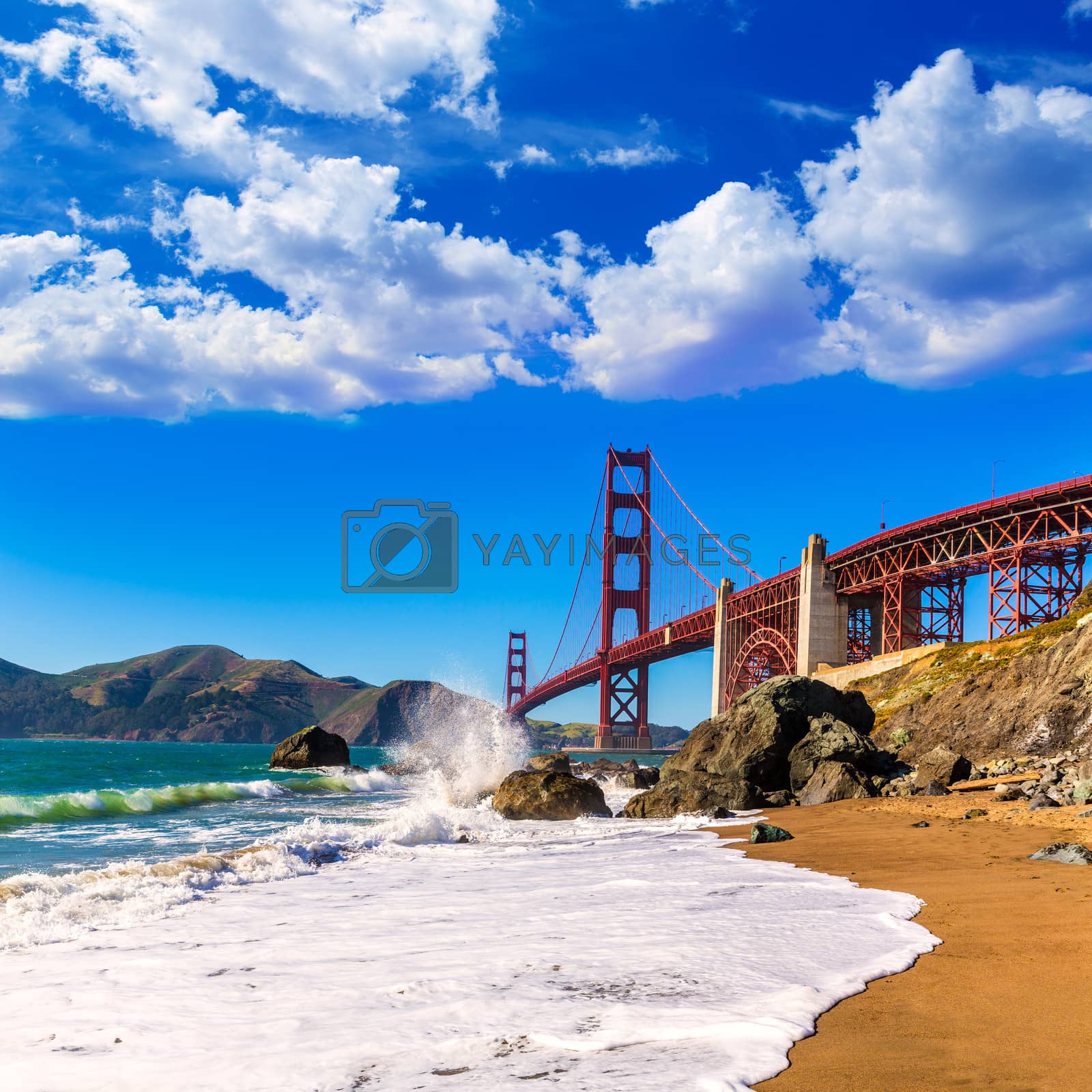 Royalty free image of San Francisco Golden Gate Bridge Marshall beach California by lunamarina