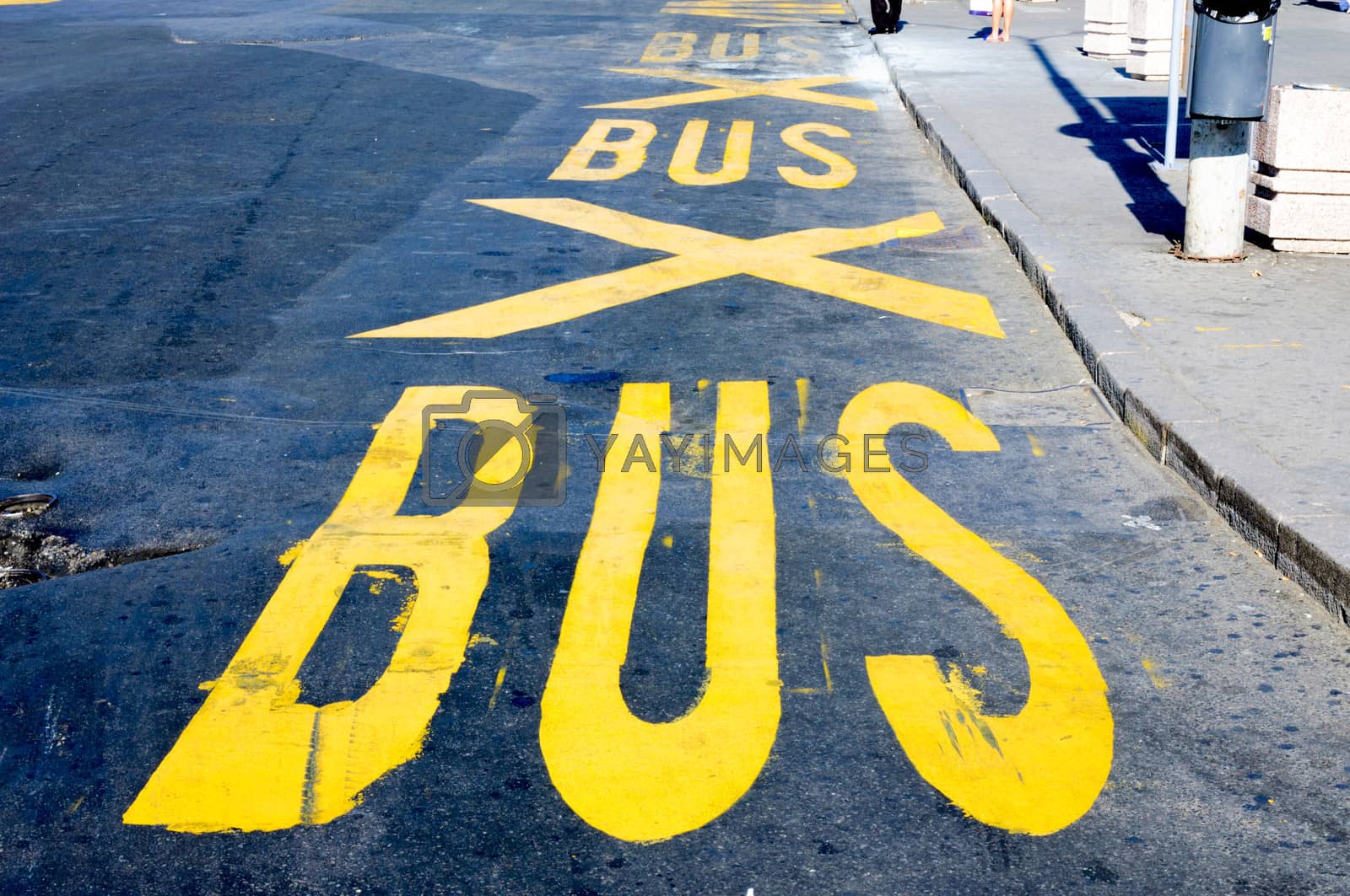 Signs for the bus stations