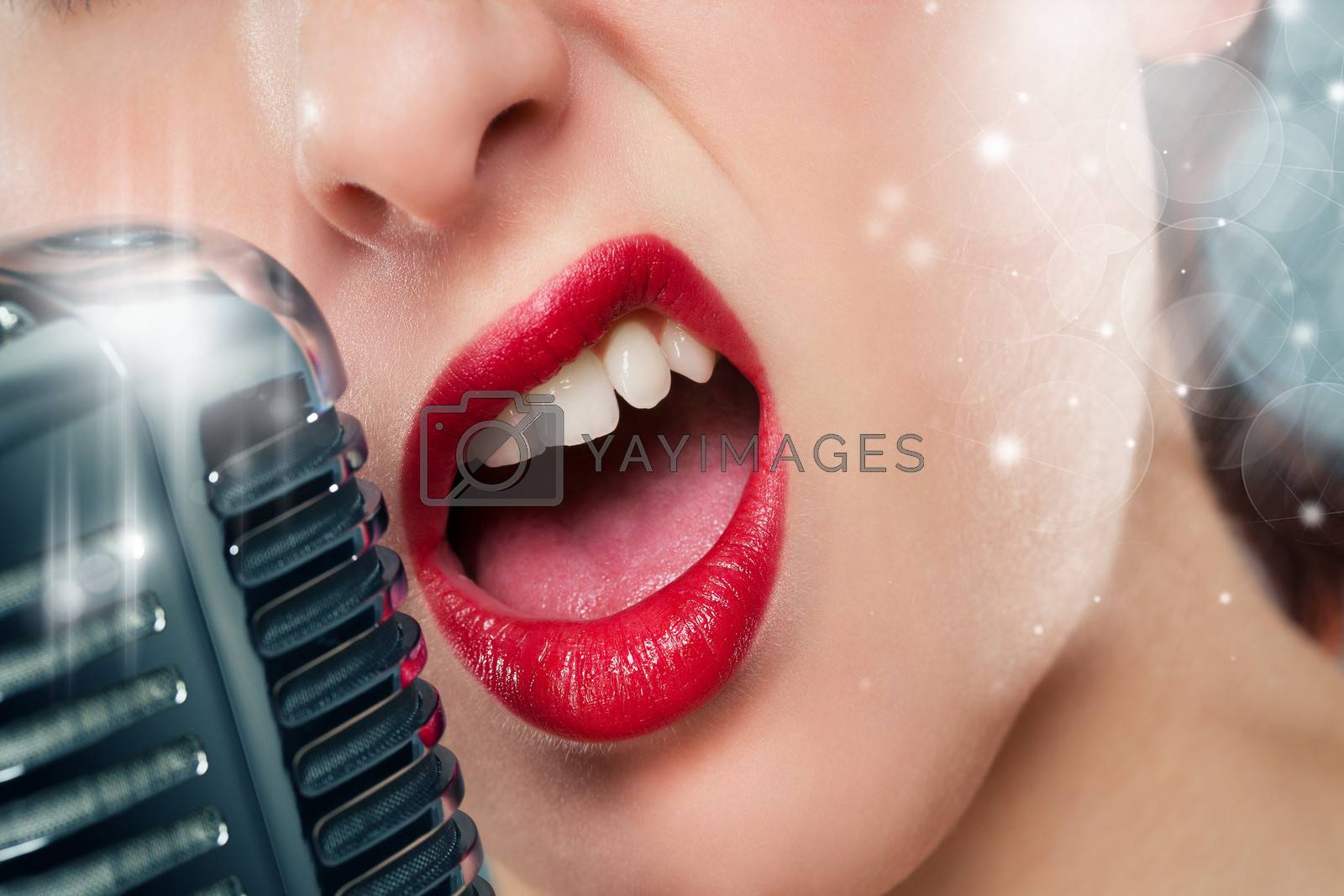 Royalty free image of woman singing by RobStark