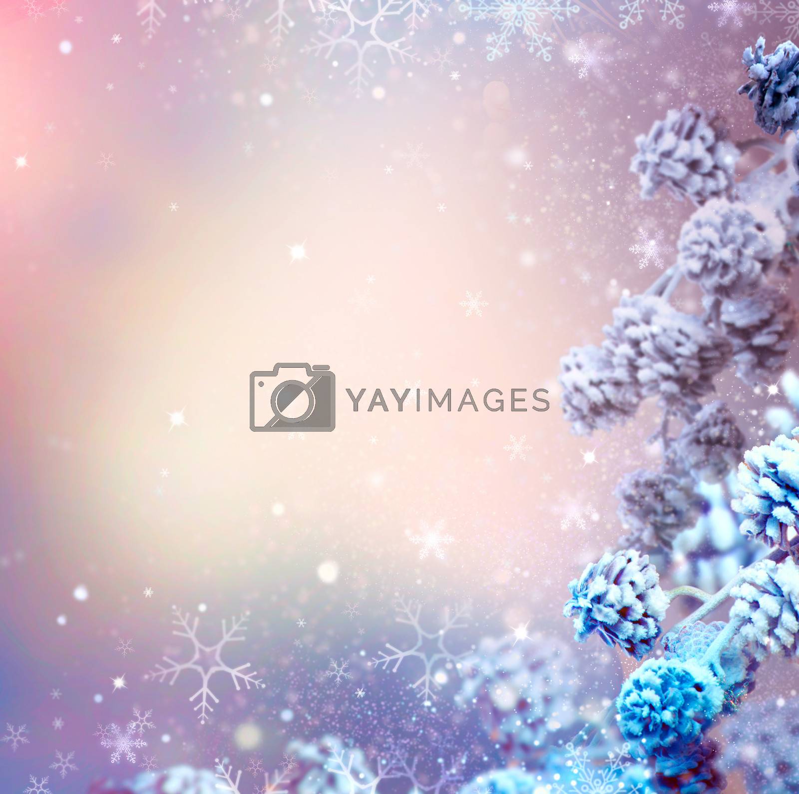 Royalty free image of Winter Holiday Christmas and New Year Snow Background by SubbotinaA