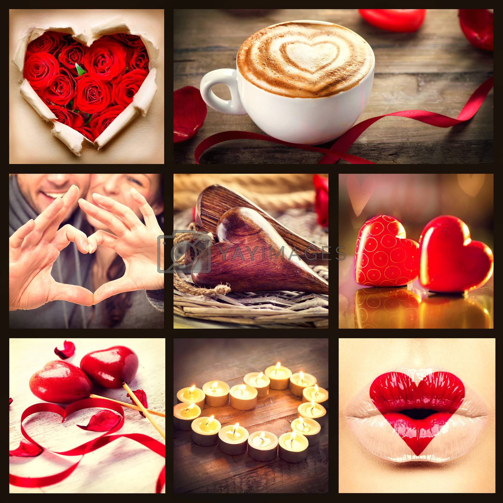 Royalty free image of Valentine Collage. Valentines Day Hearts art design by SubbotinaA