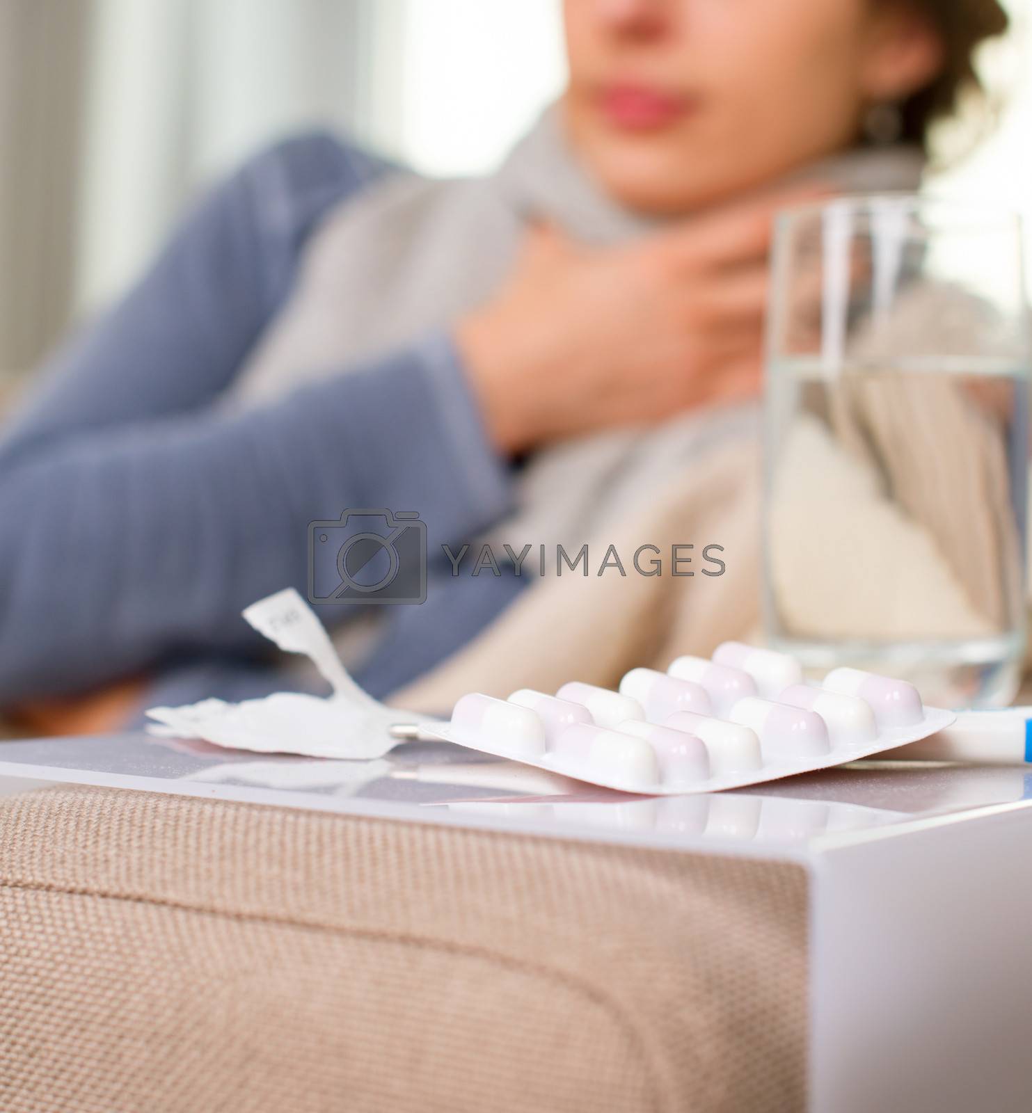 Royalty free image of Sick Woman. Flu. Woman Caught Cold by SubbotinaA