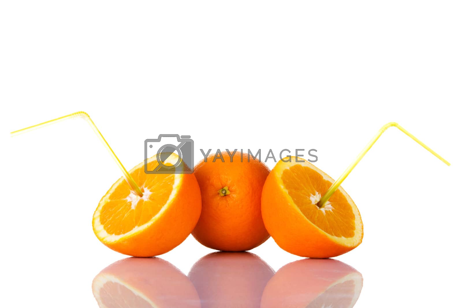 Royalty free image of Fresh oragnes with straws. by BDS