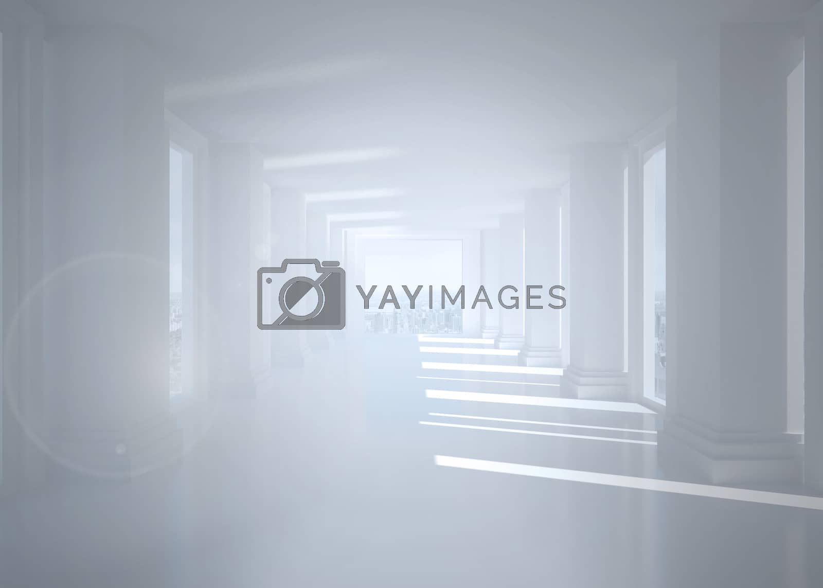 Royalty free image of Bright white hall with columns by Wavebreakmedia
