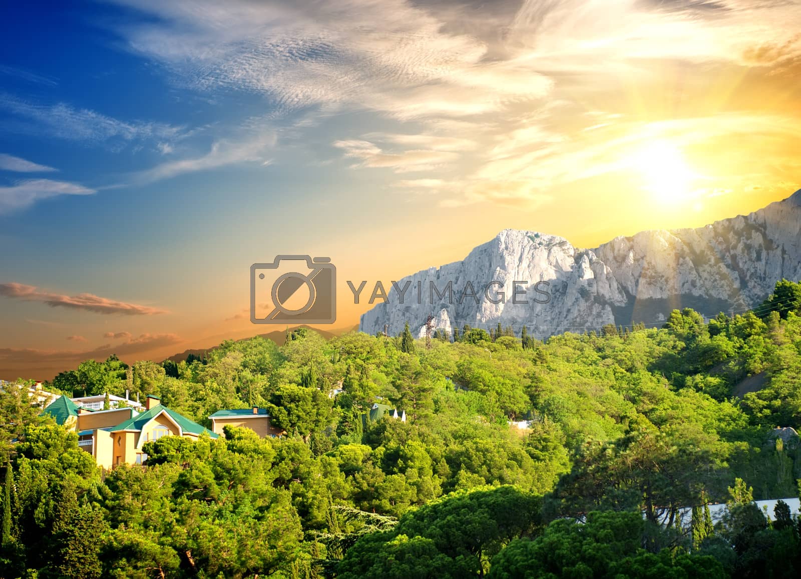 Royalty free image of Village in the mountains by Givaga