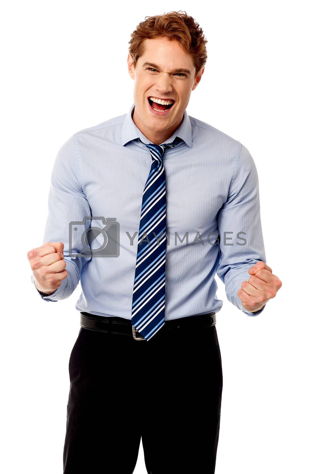 Royalty free image of Excited young business executive by stockyimages