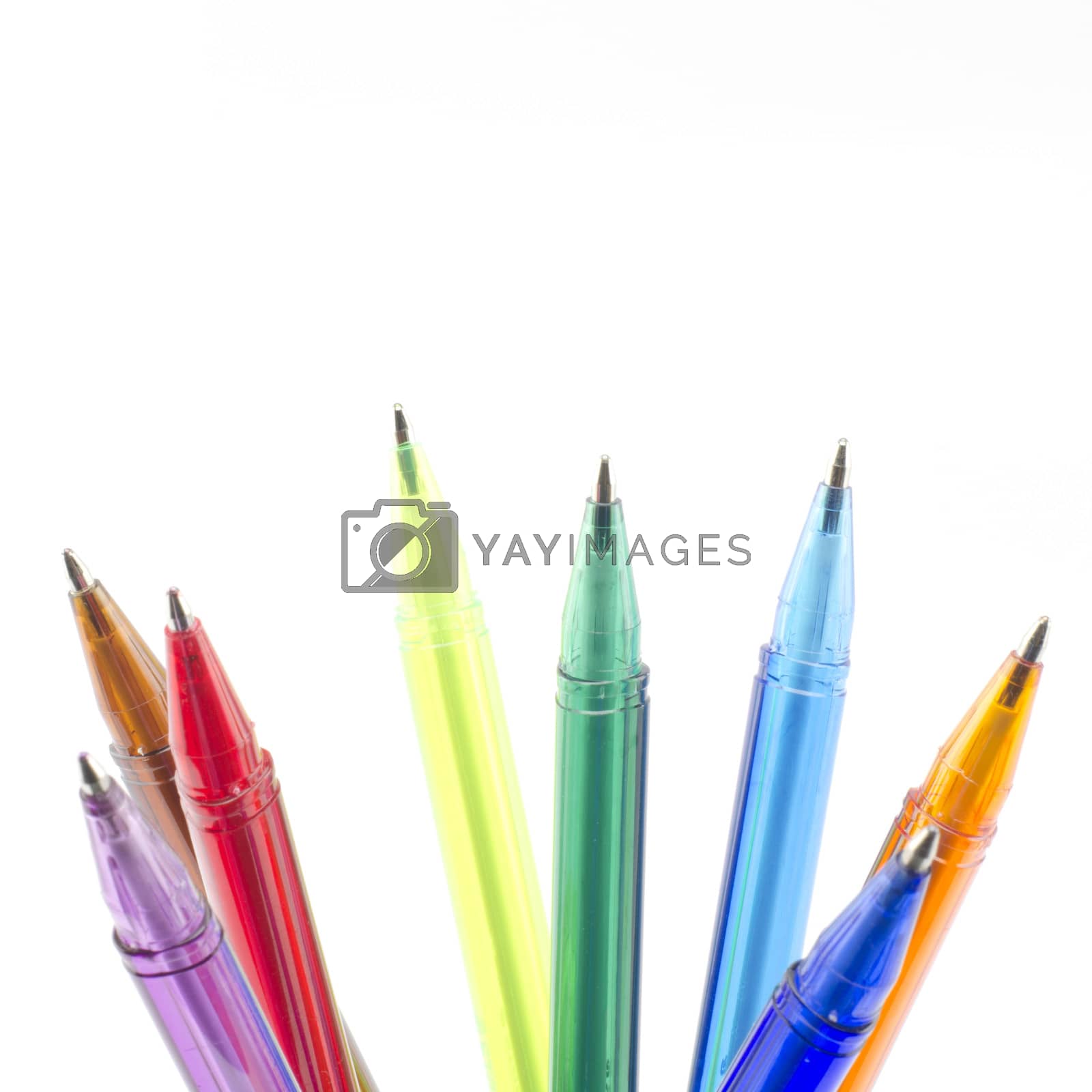 Royalty free image of colorful pens isolated on white by ammza12