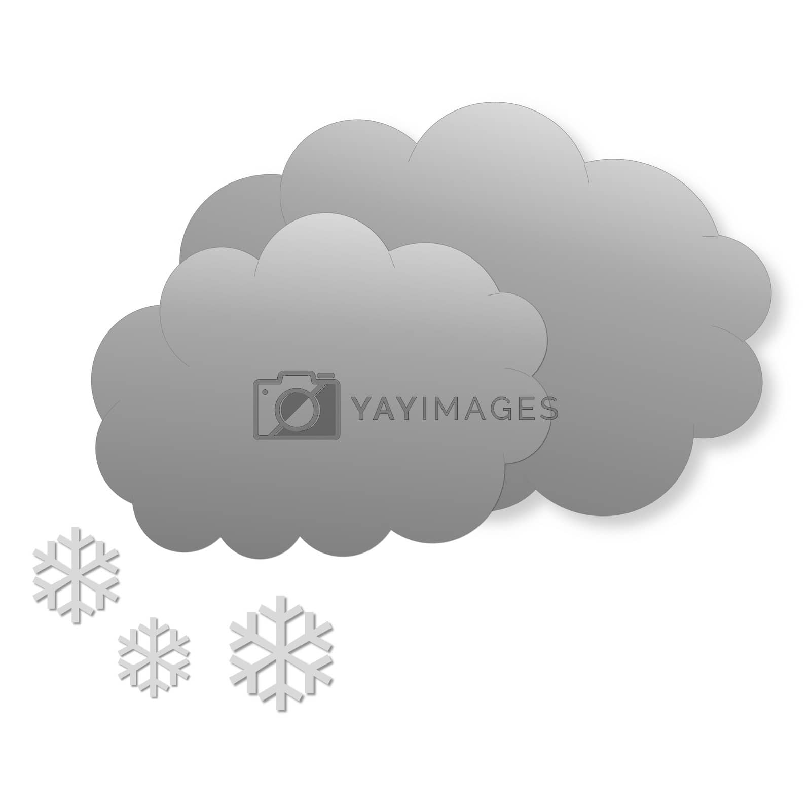 Royalty free image of Snowing day as weather icon by Elenaphotos21