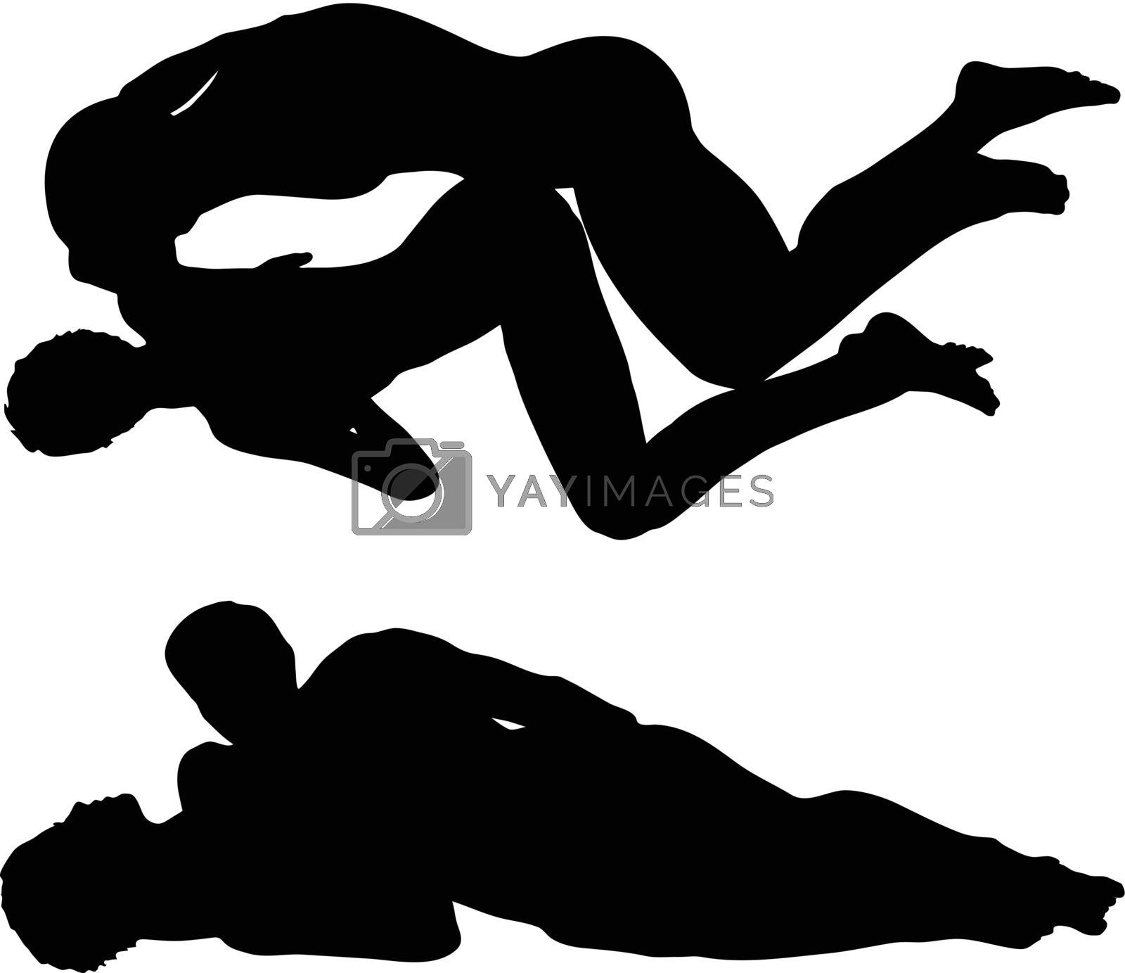 YAY Images - silhouette with kama sutra positions on white background by Is...