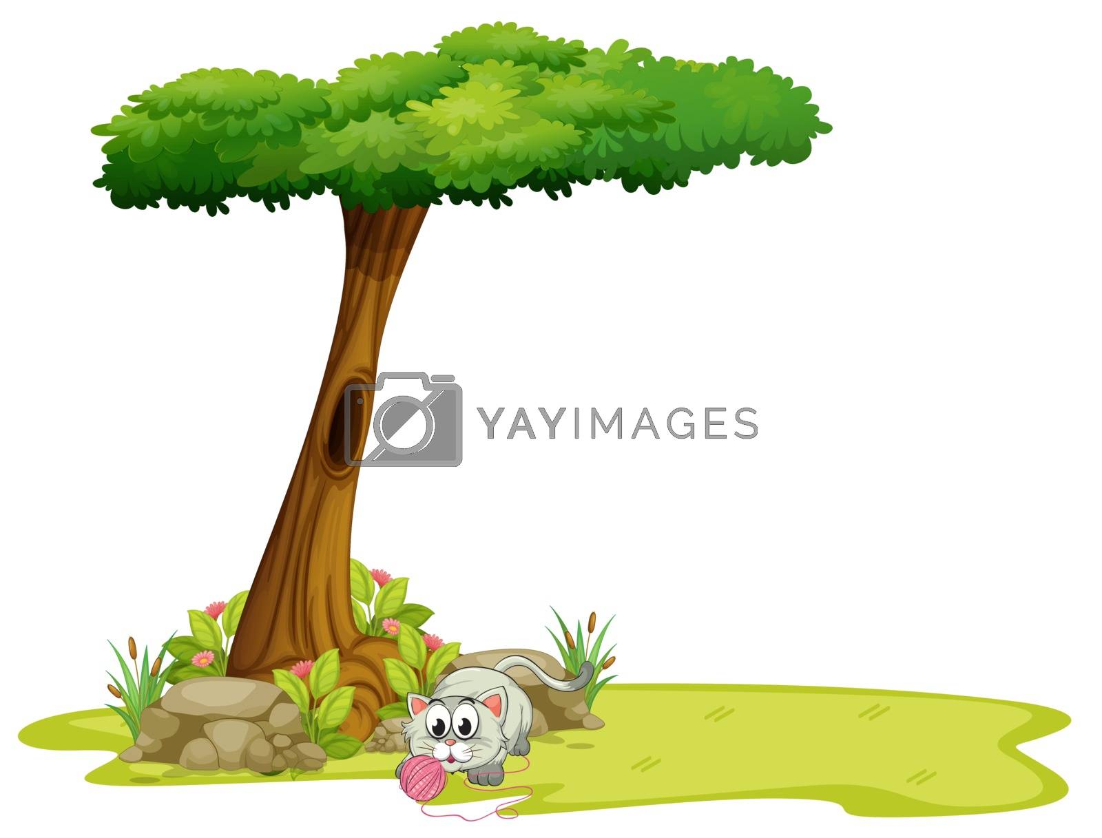 Royalty free image of A cat playing under the tree by iimages