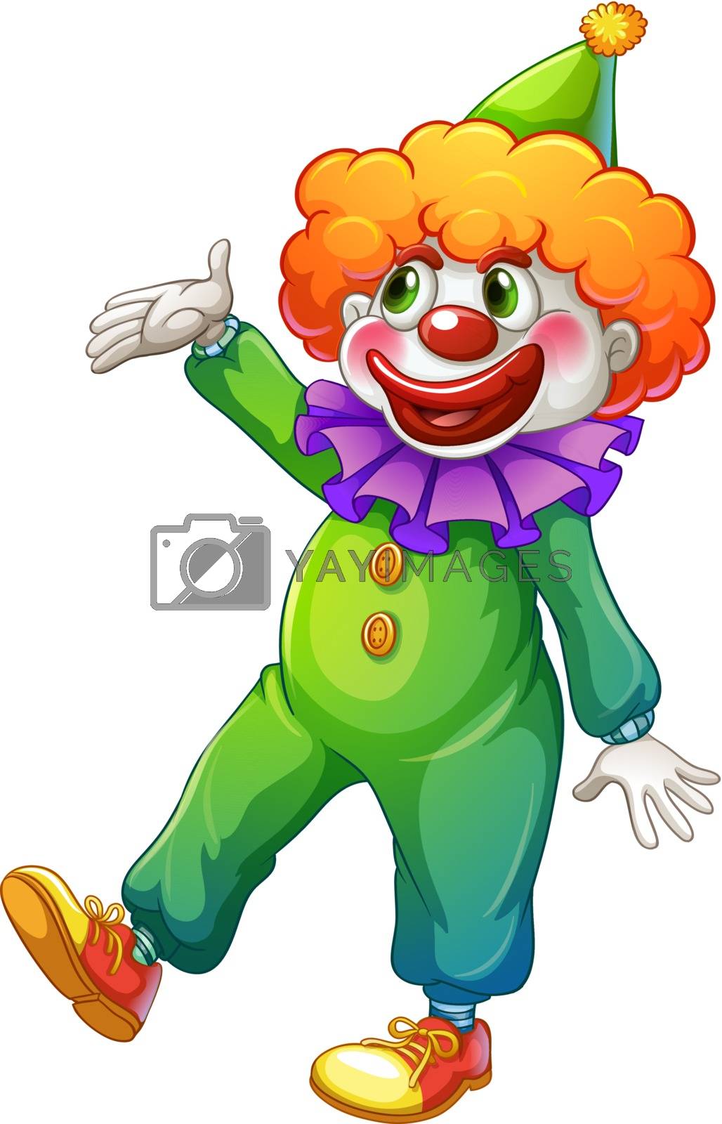 Royalty free image of A clown wearing a green costume by iimages