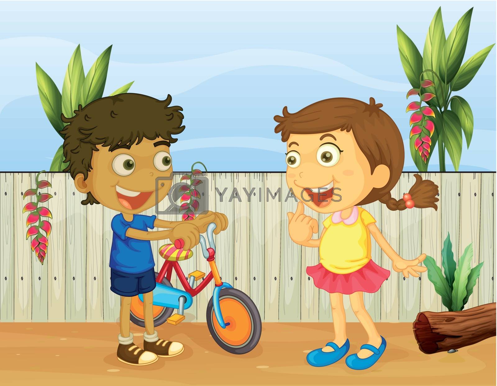 Royalty free image of Two children talking by iimages