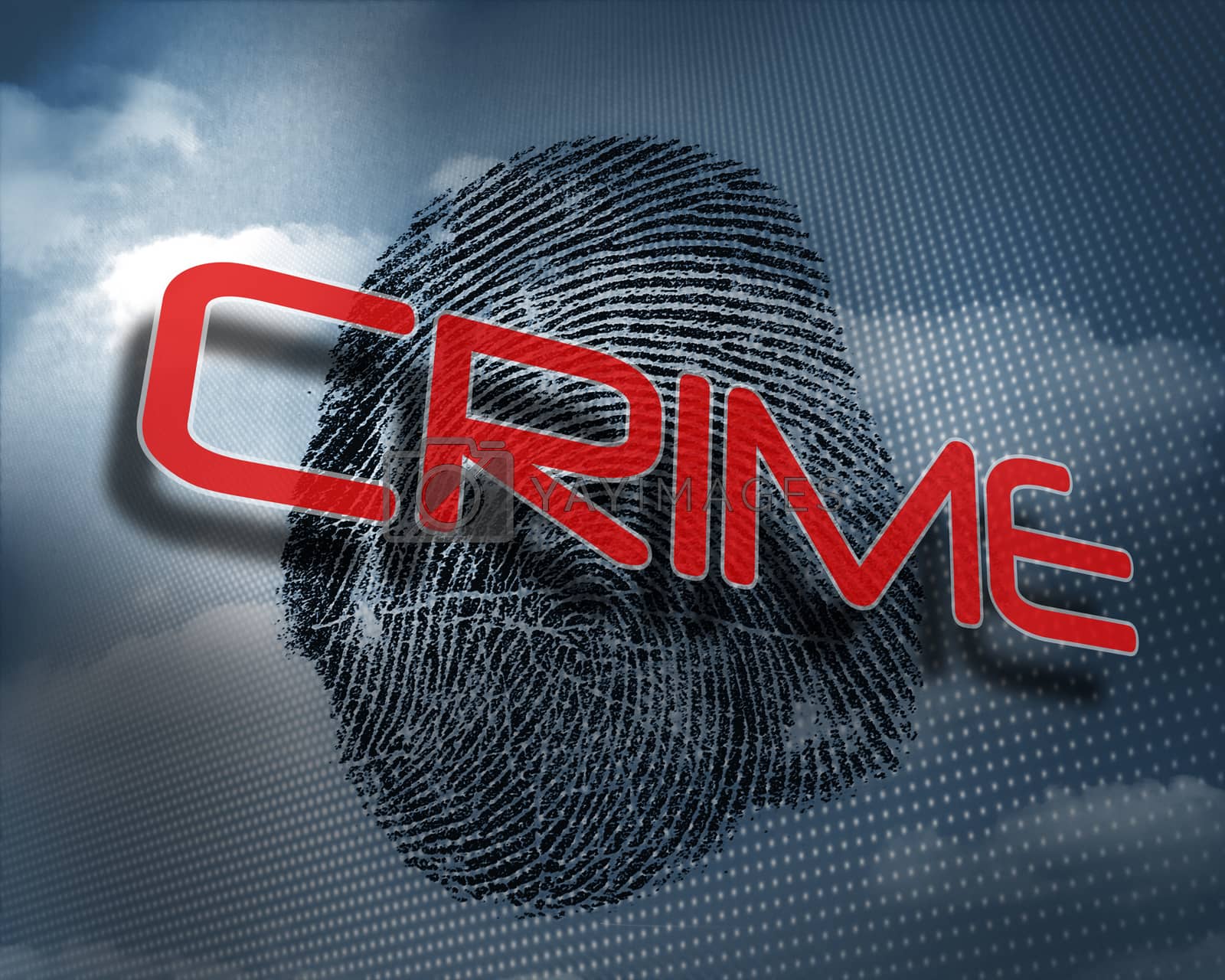 Royalty free image of Crime against fingerprint in sky by Wavebreakmedia