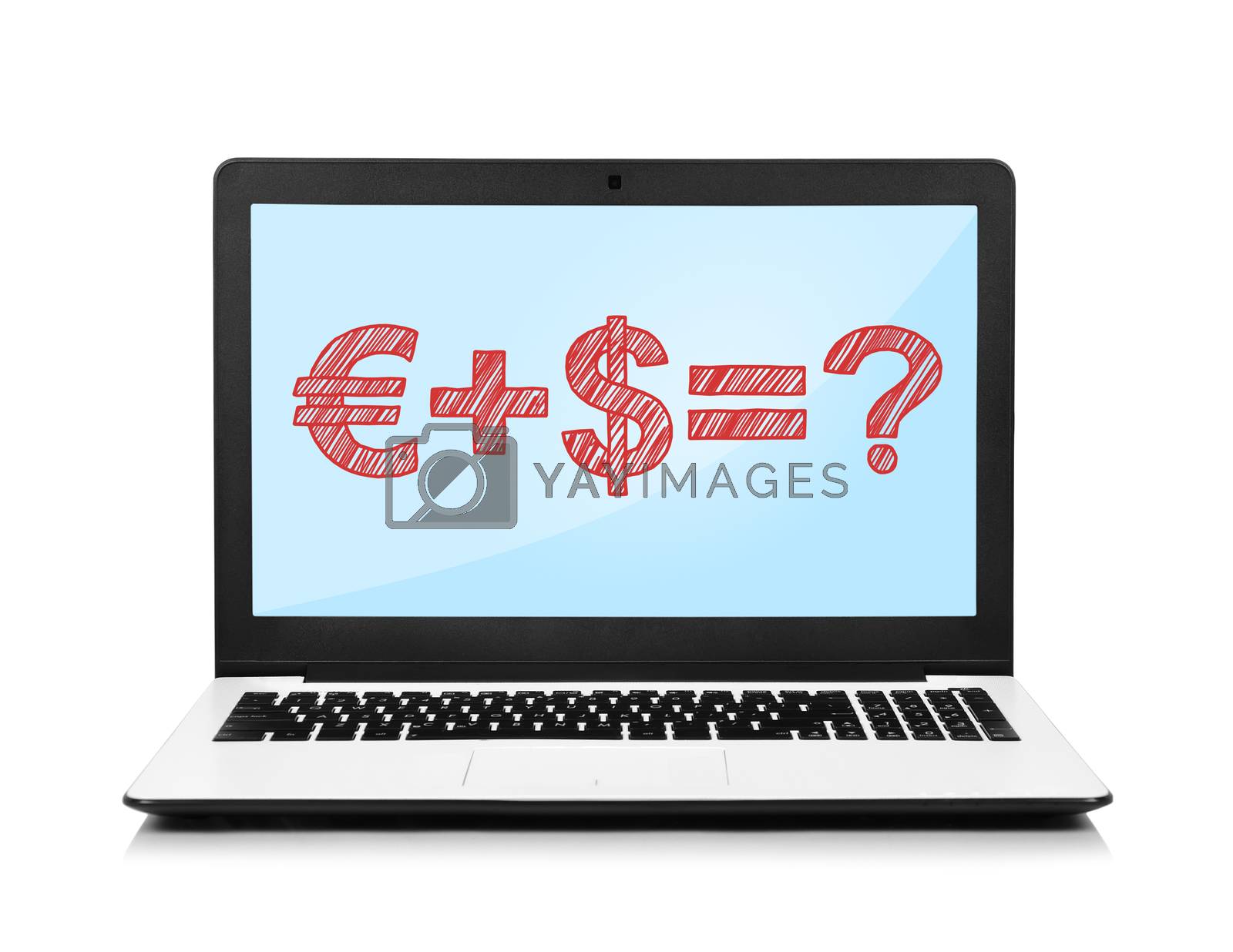 Royalty free image of laptop with formula by vetkit