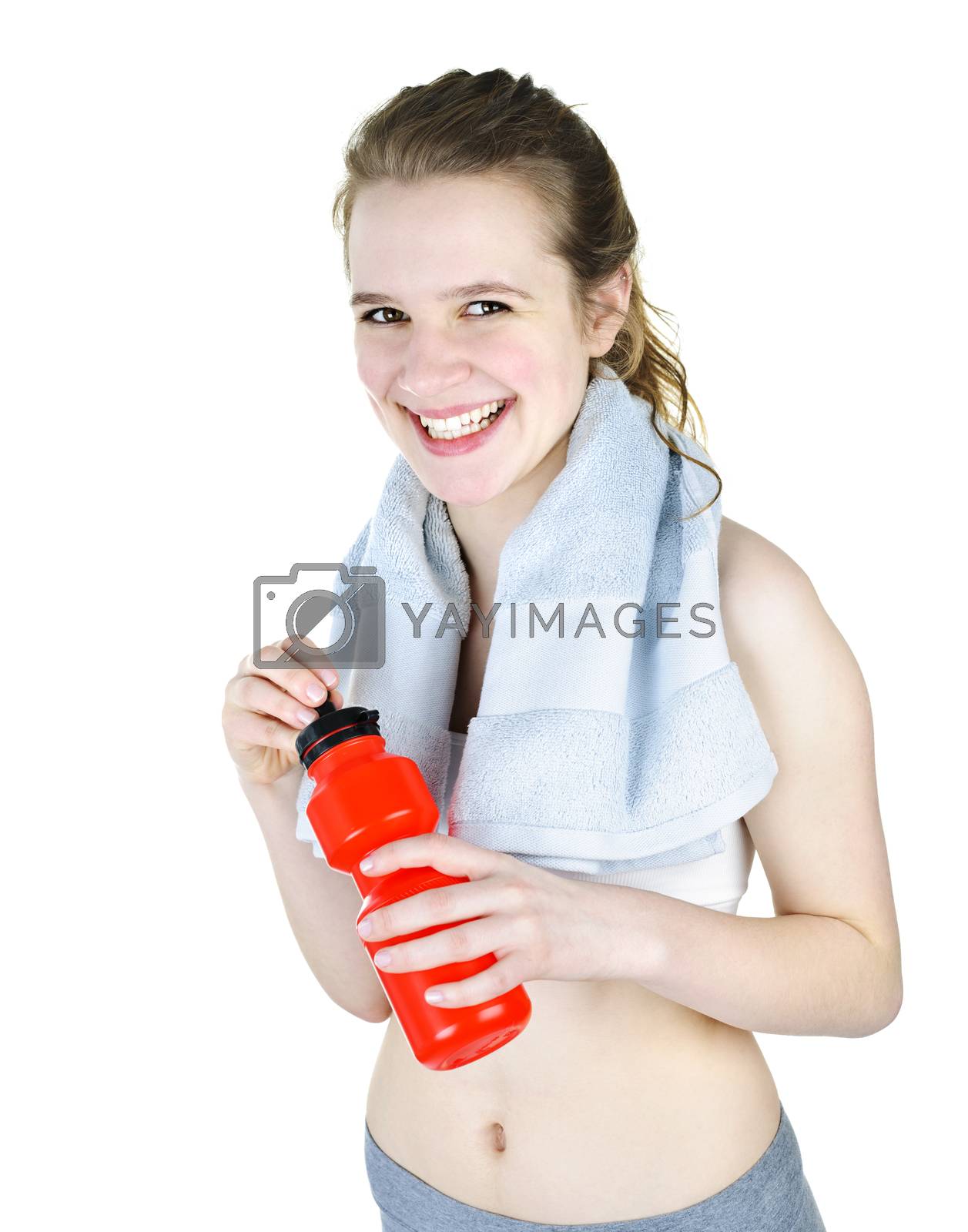 Royalty free image of Happy fit girl working out by elenathewise