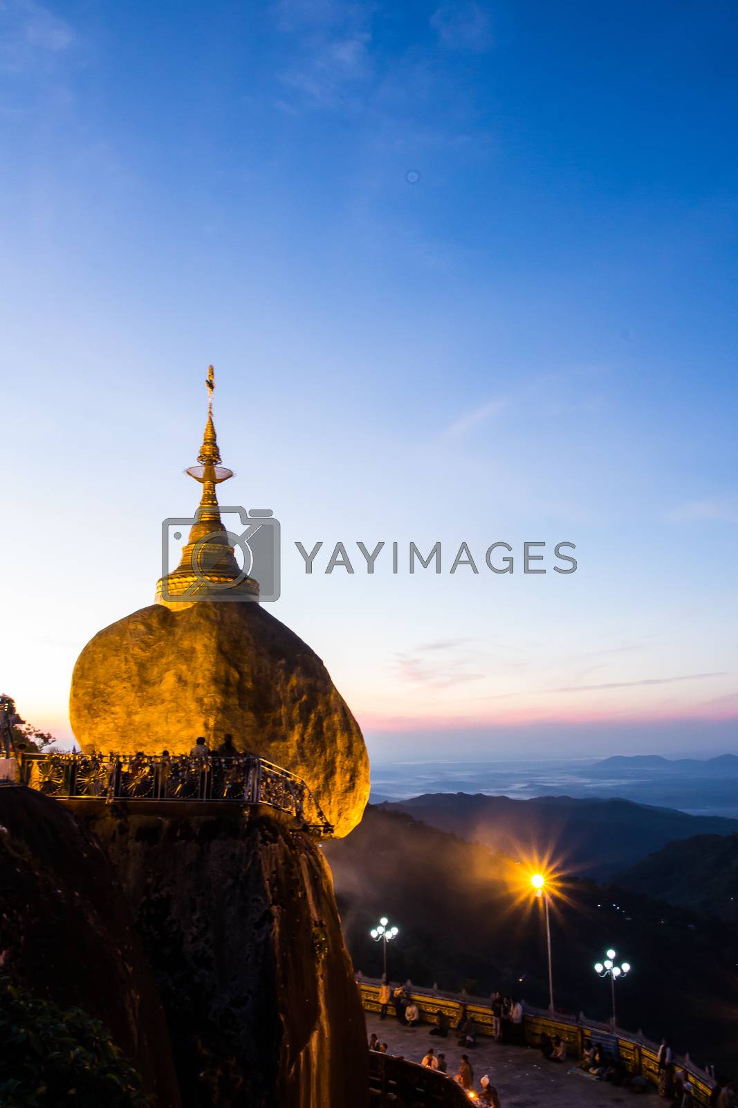 Royalty free image of Kyaiktiyo Pagoda in the morning (GOLDEN ROCK PAGODA), MYANMAR (B by kannapon