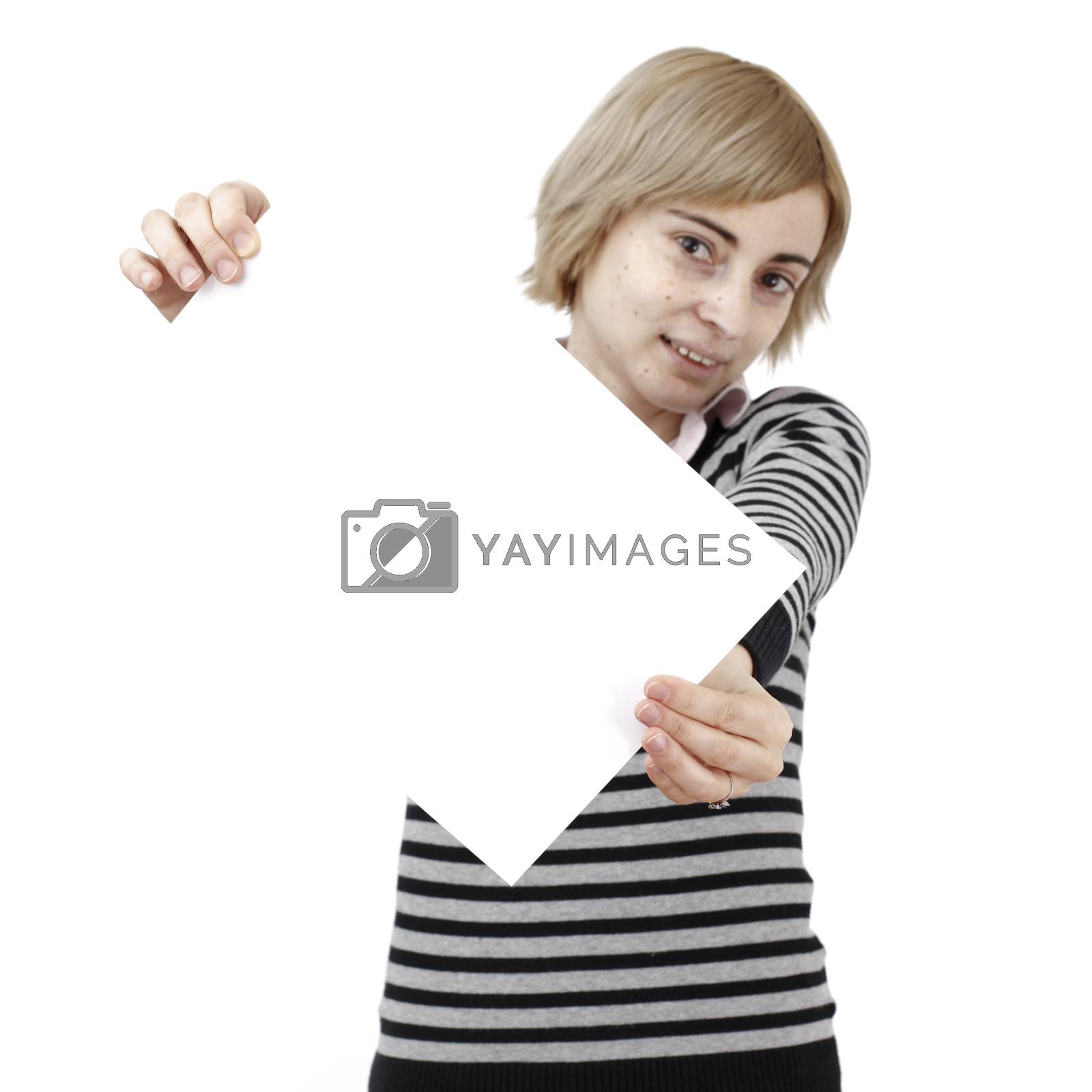 Royalty free image of Woman holding a paper by arosoft