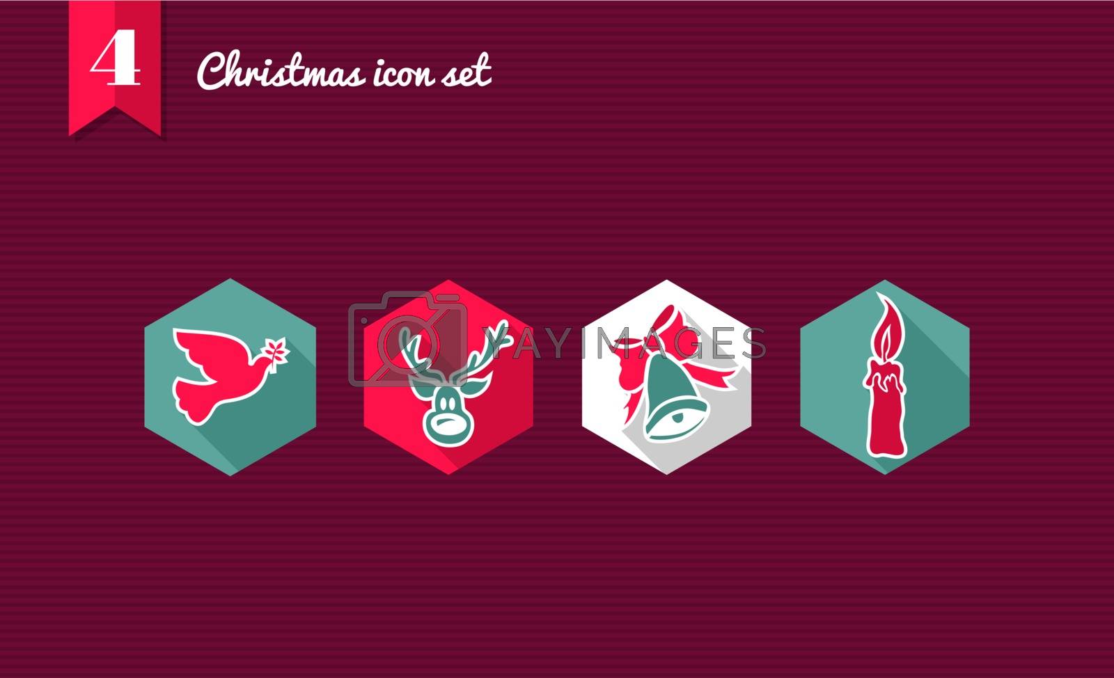 Royalty free image of Merry Christmas flat icons set by cienpies