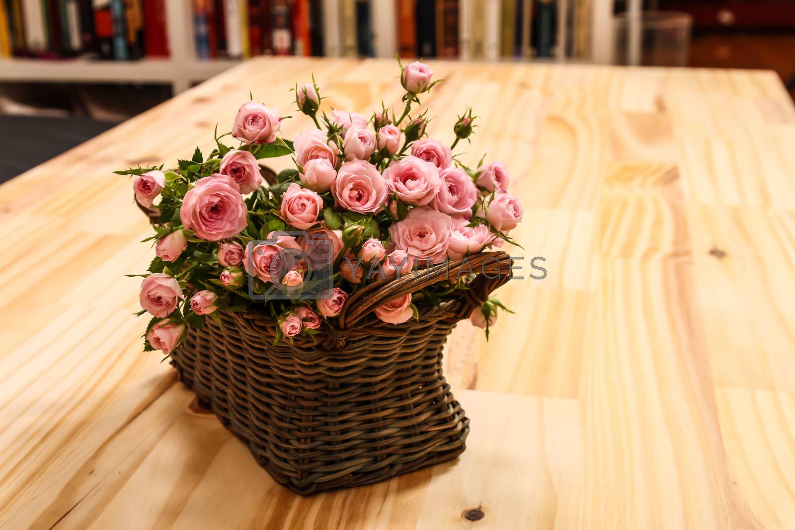 Royalty free image of Roses in a basket by conejota