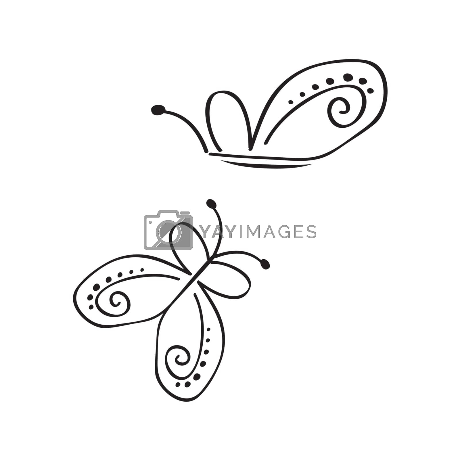 Royalty free image of collection of stylized butterfly by balasoiu