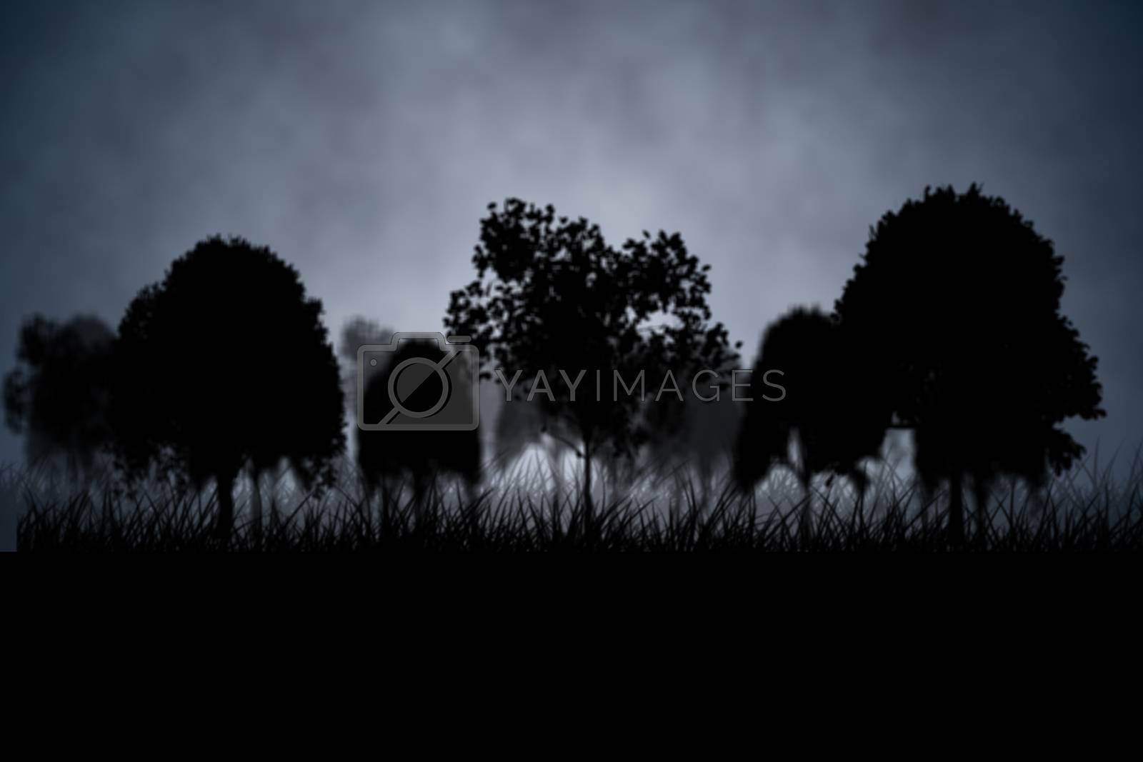 Royalty free image of Dark gothic scene with trees by Wavebreakmedia