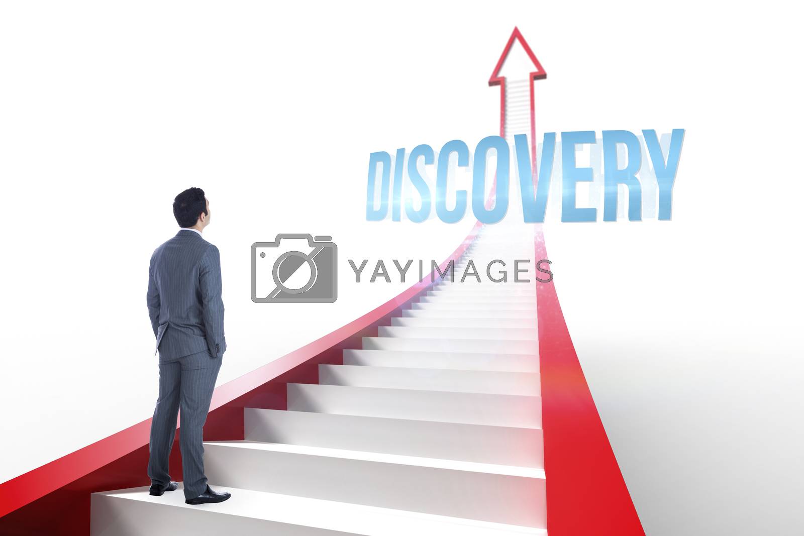 Royalty free image of Discovery against red arrow with steps graphic by Wavebreakmedia
