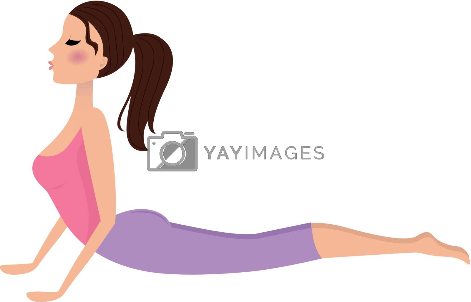 Royalty free image of Young girl doing yoga exercise isolated on white by Lordalea
