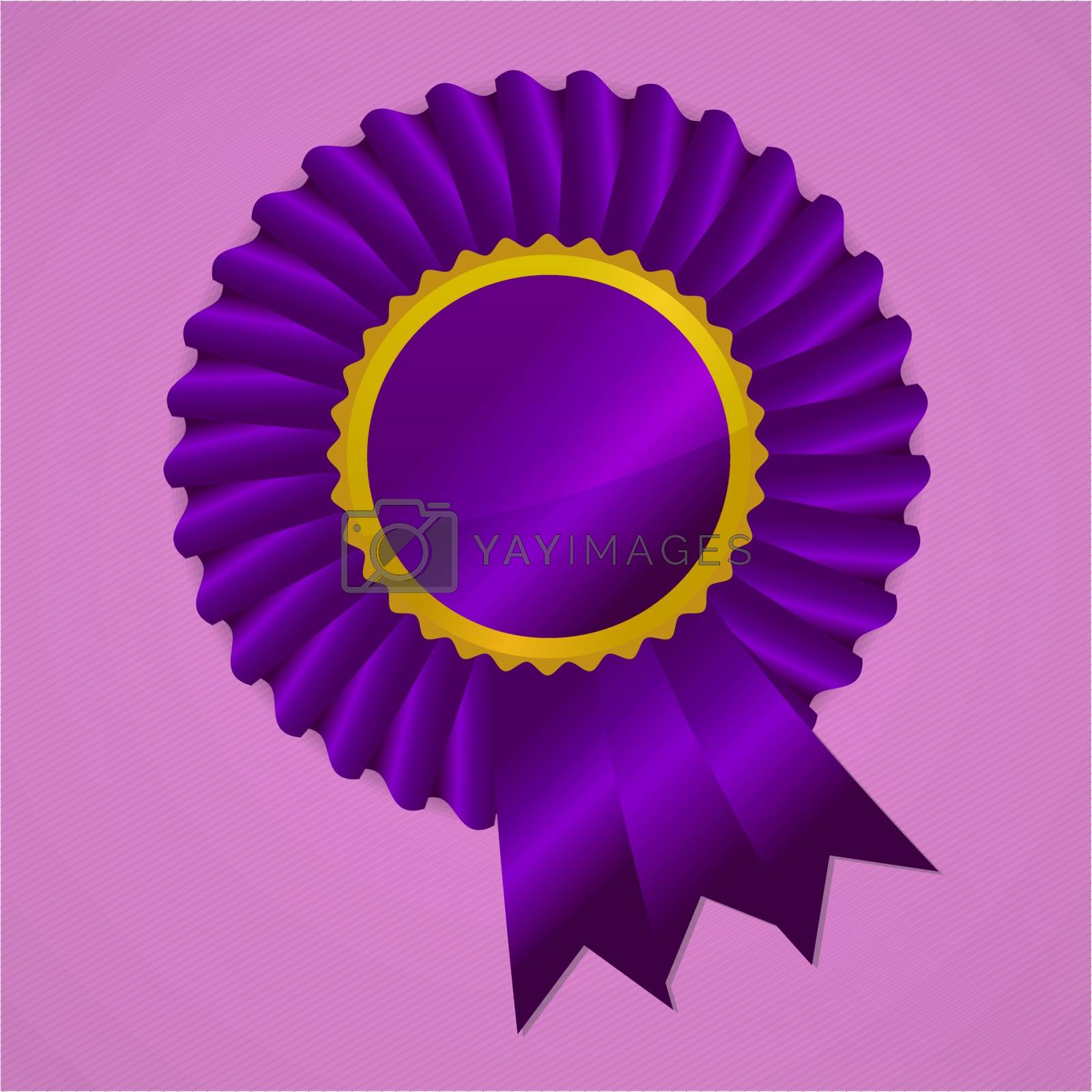 Royalty free image of Violet award ribbon rosette on pink background by punsayaporn