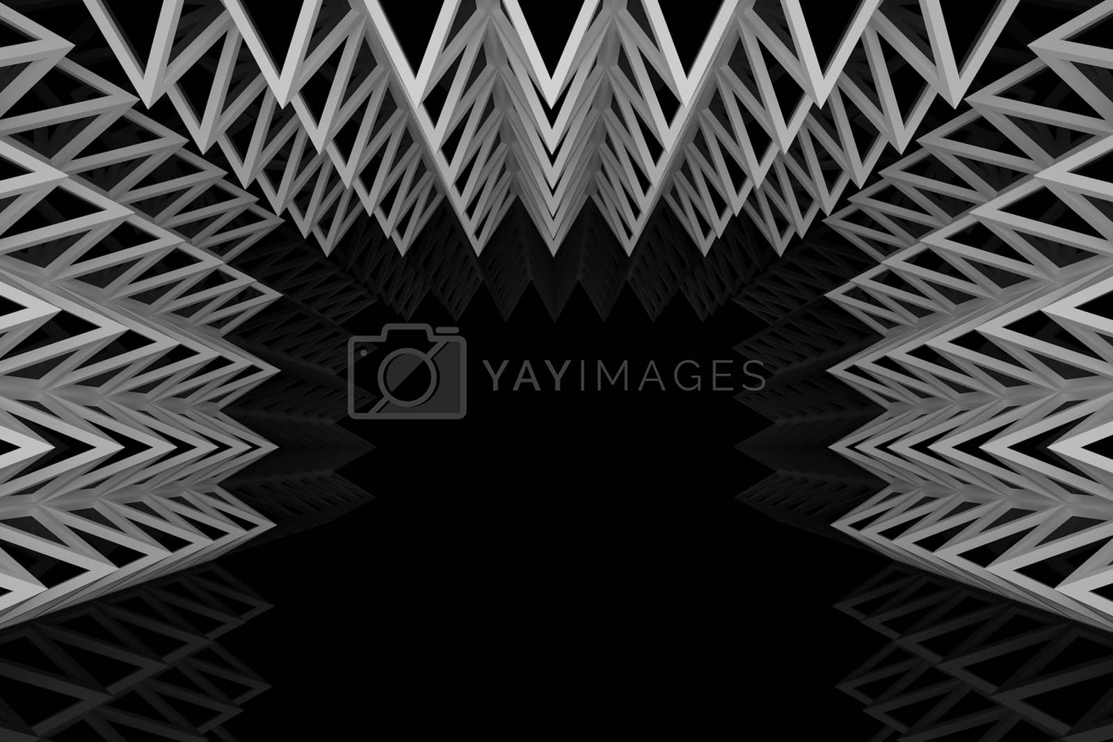Royalty free image of Abstract silver triangle truss wall  by sumetho
