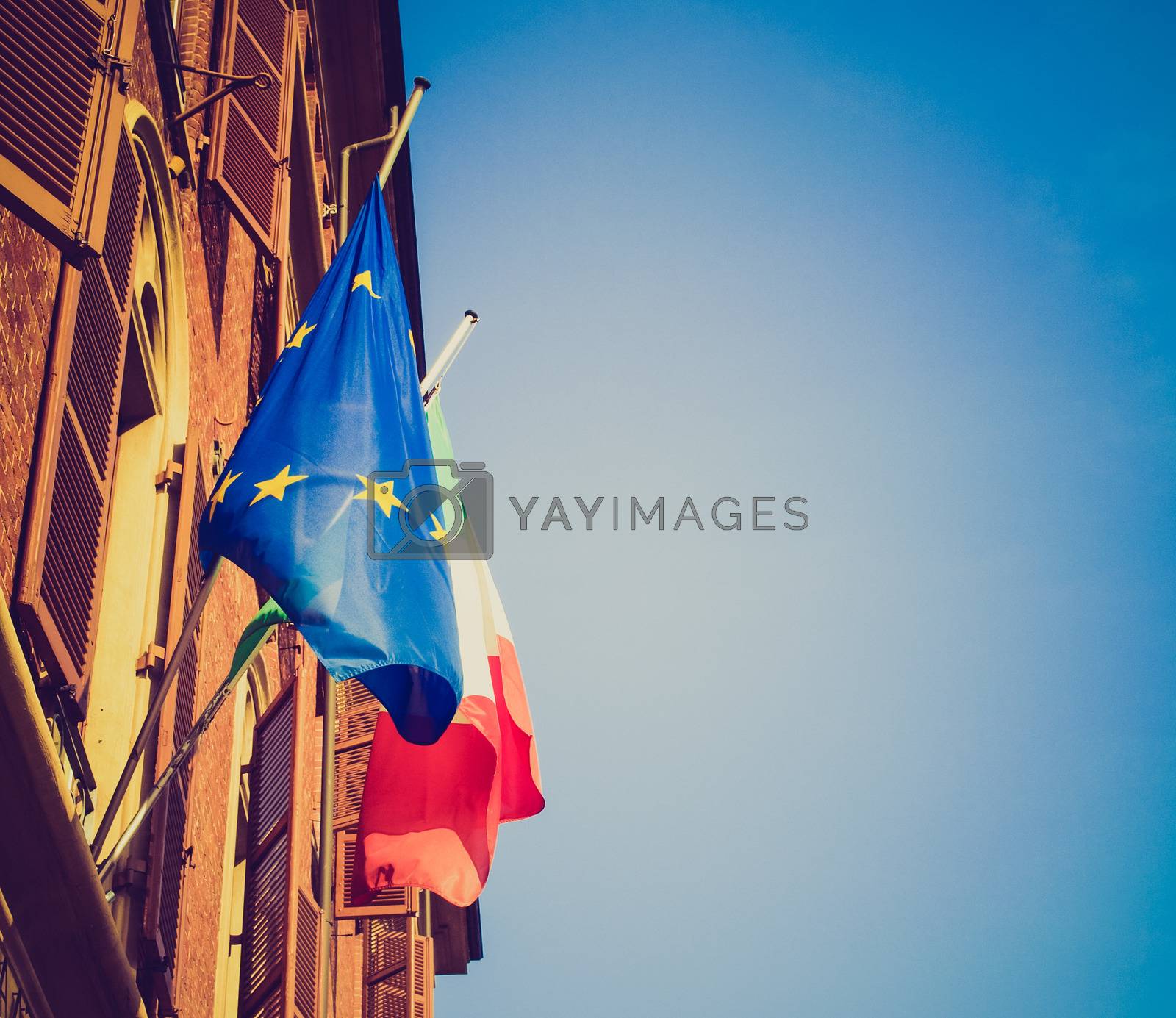Royalty free image of Retro look Flags picture by claudiodivizia