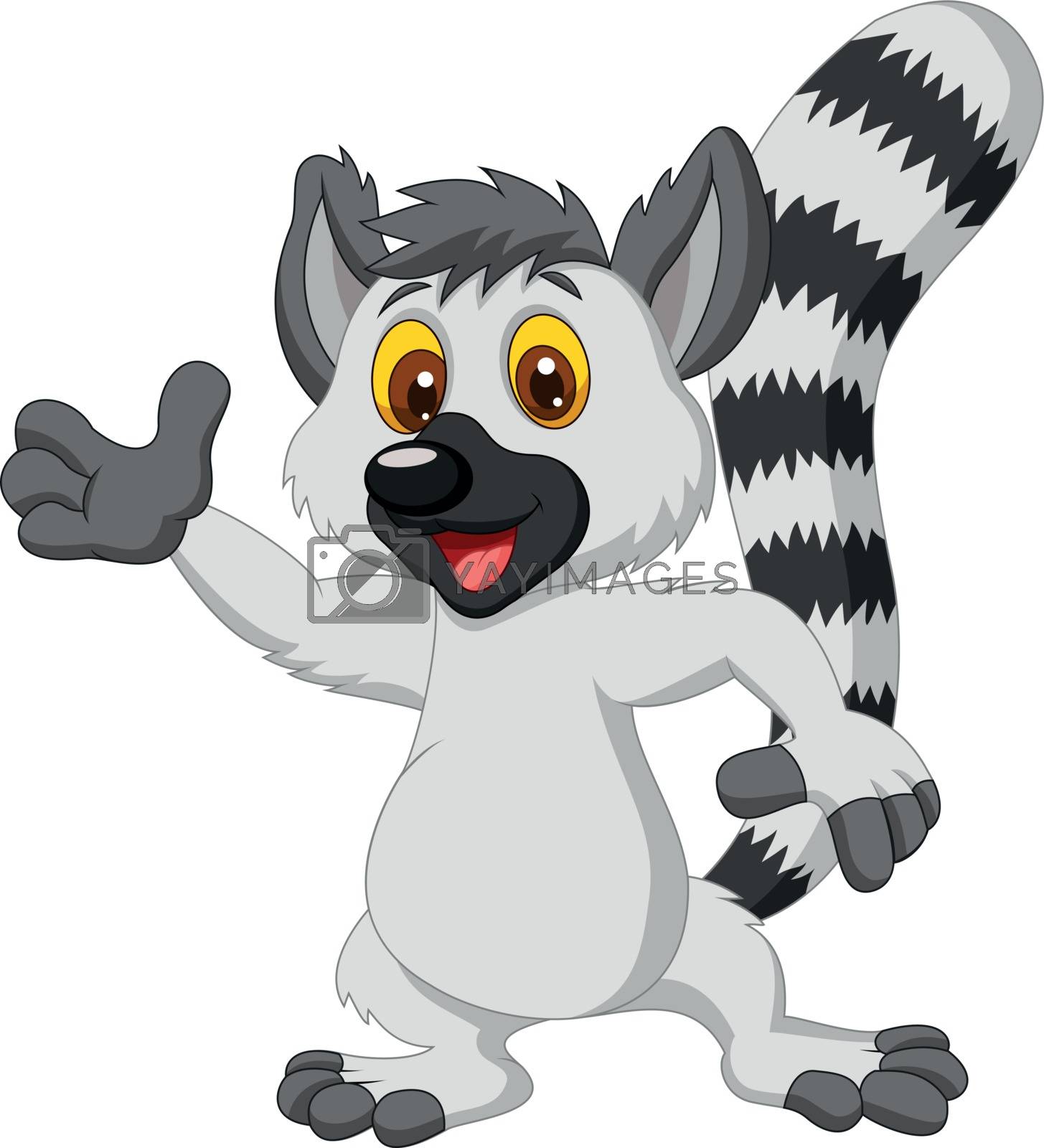 Royalty free image of Lemur cartoon waving hand by tigatelu