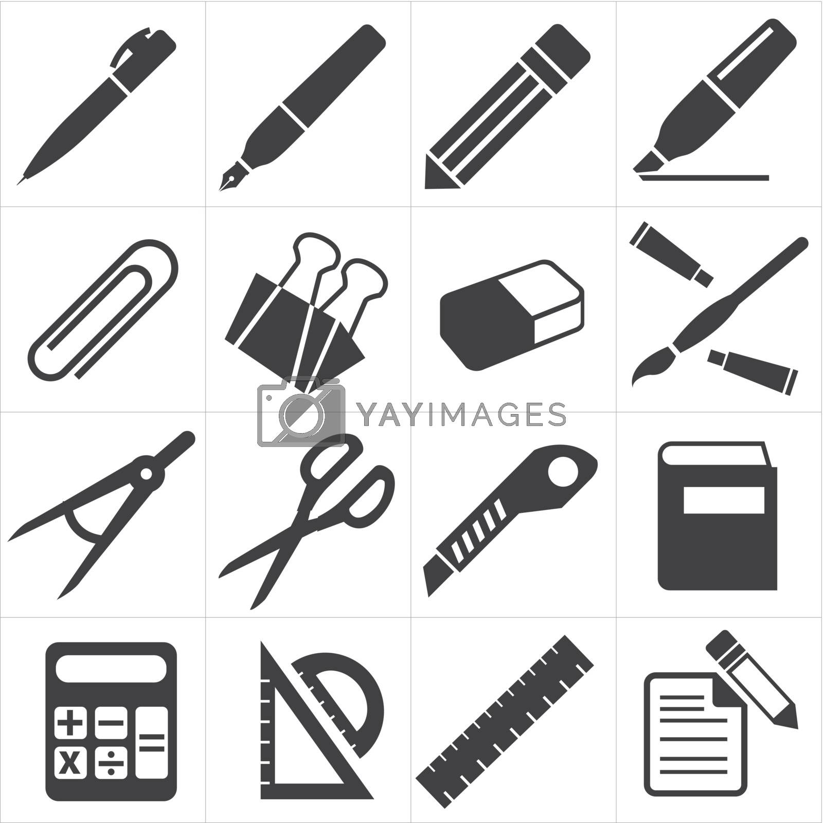 Royalty free image of icon stationary education by kaisorn