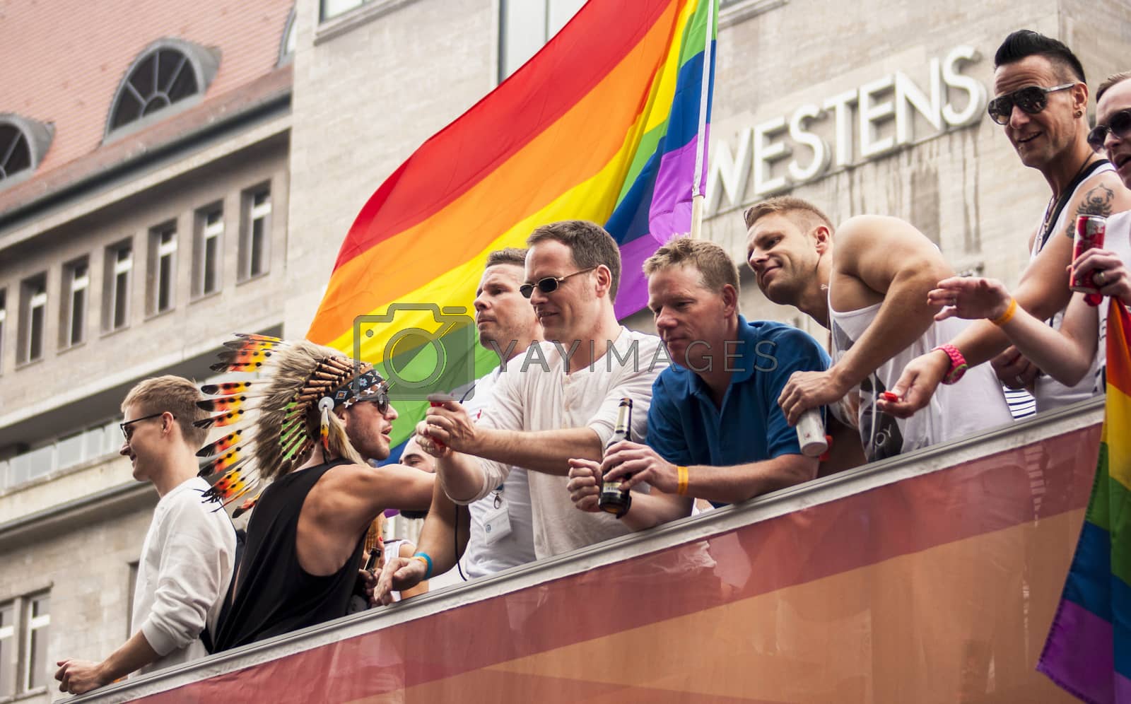 Royalty free image of Unidentified participants during Gay pride parade by MarekSzandurski