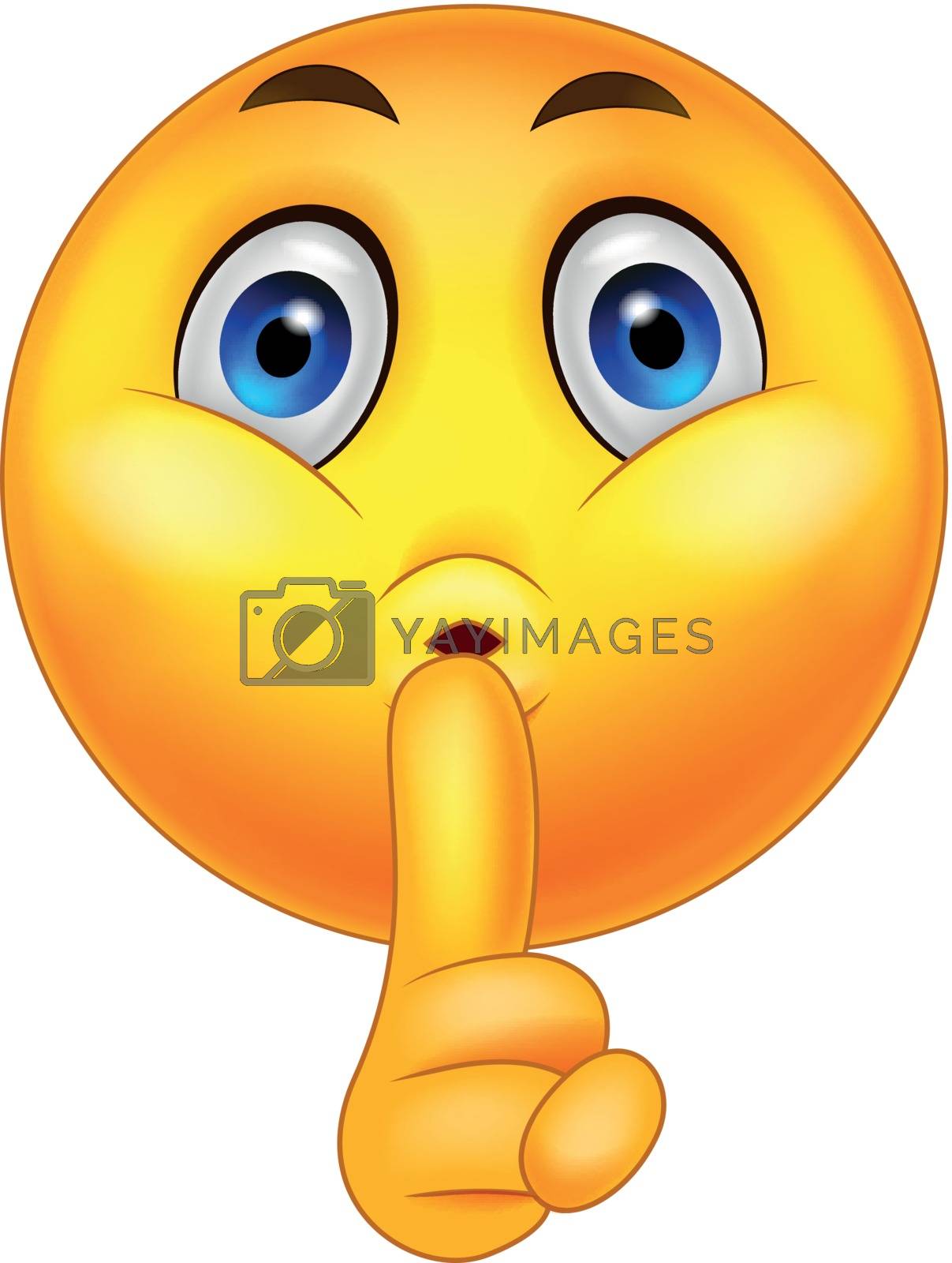 Royalty free image of Emoticon making silence sign by tigatelu