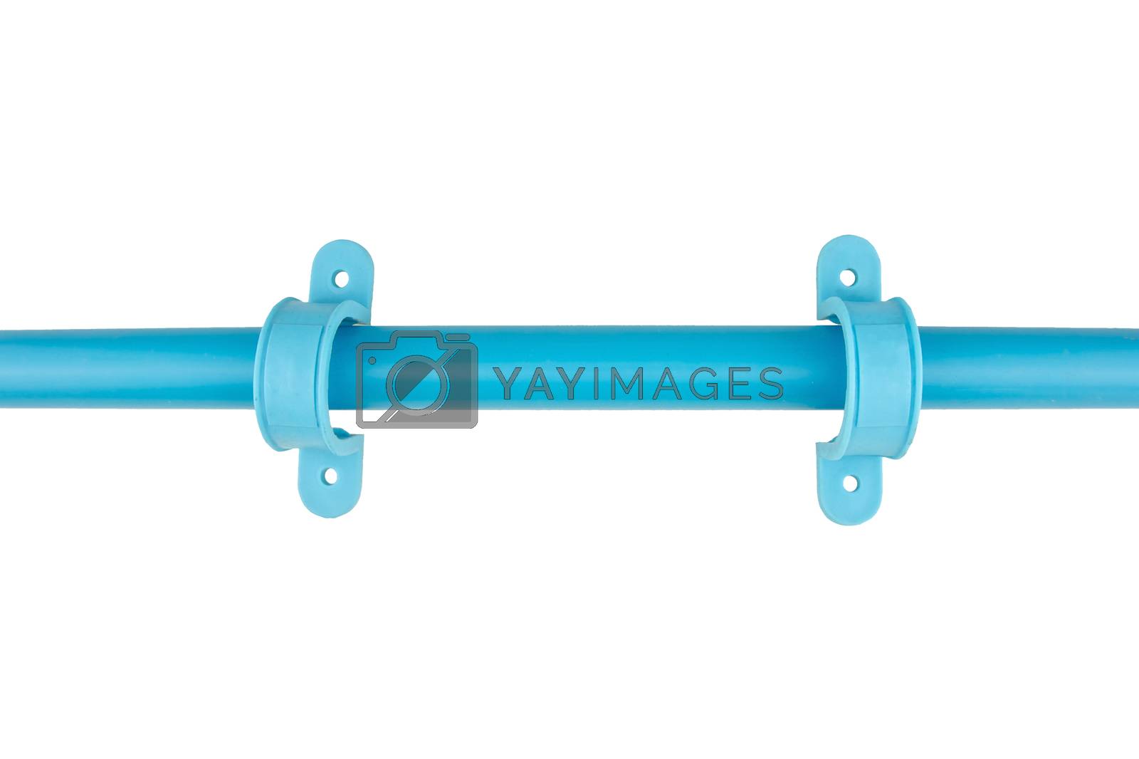 Royalty free image of Pvc anchor mounting blue plumbing isolated by eaglesky