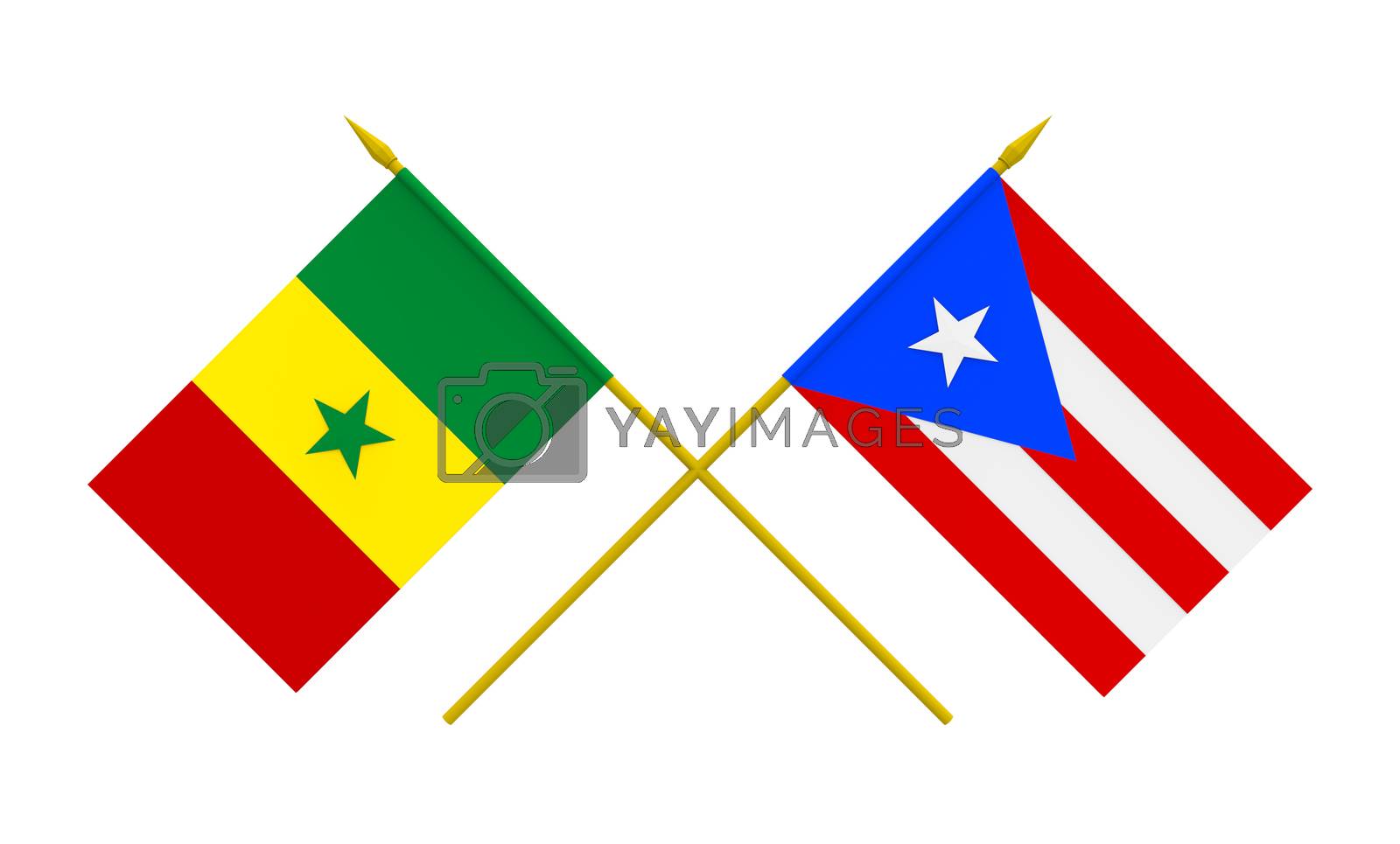 Royalty free image of Flags, Puerto Rico and Senegal by Boris15