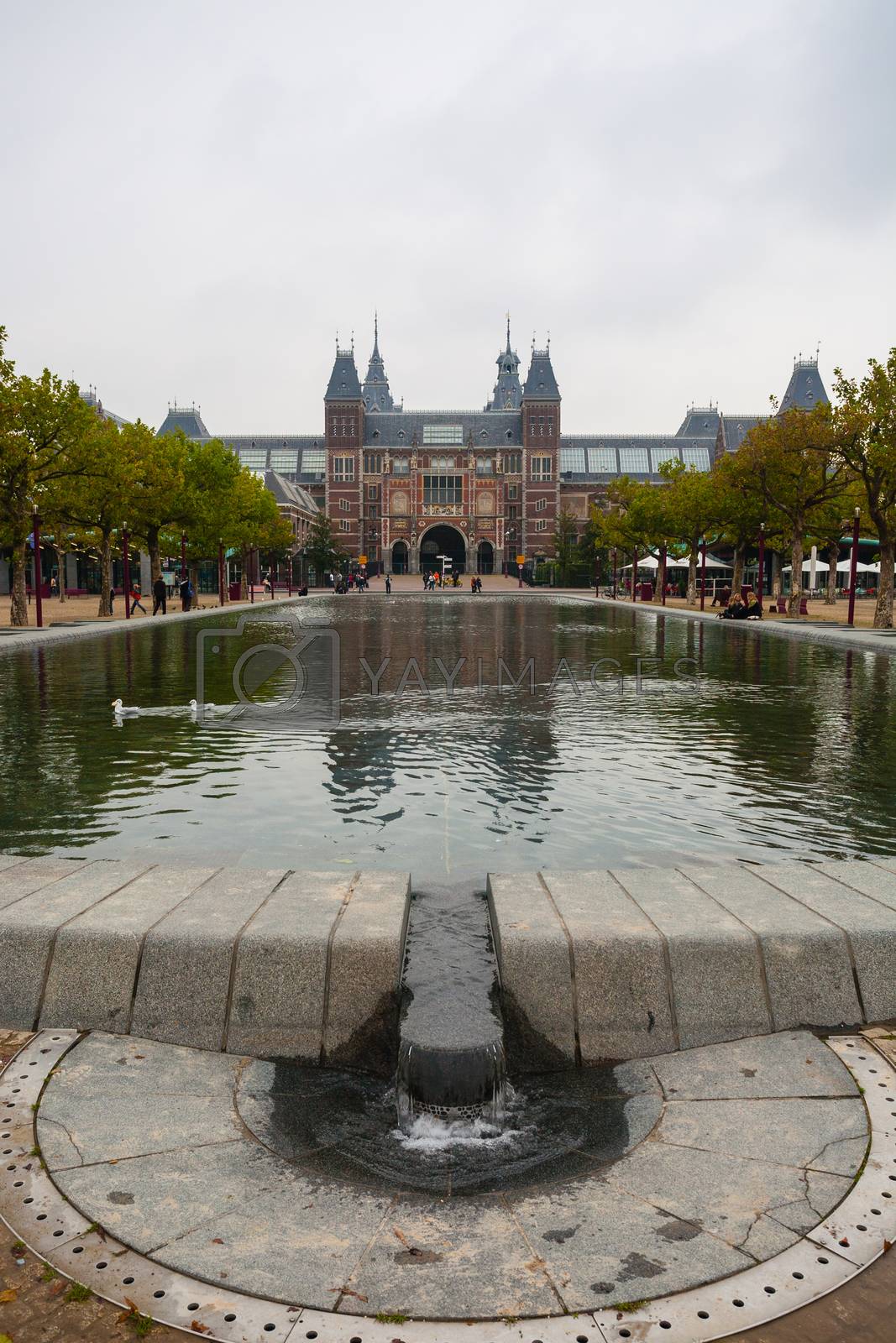 Royalty free image of Rijksmuseum facade park and pool vertical view by imagsan