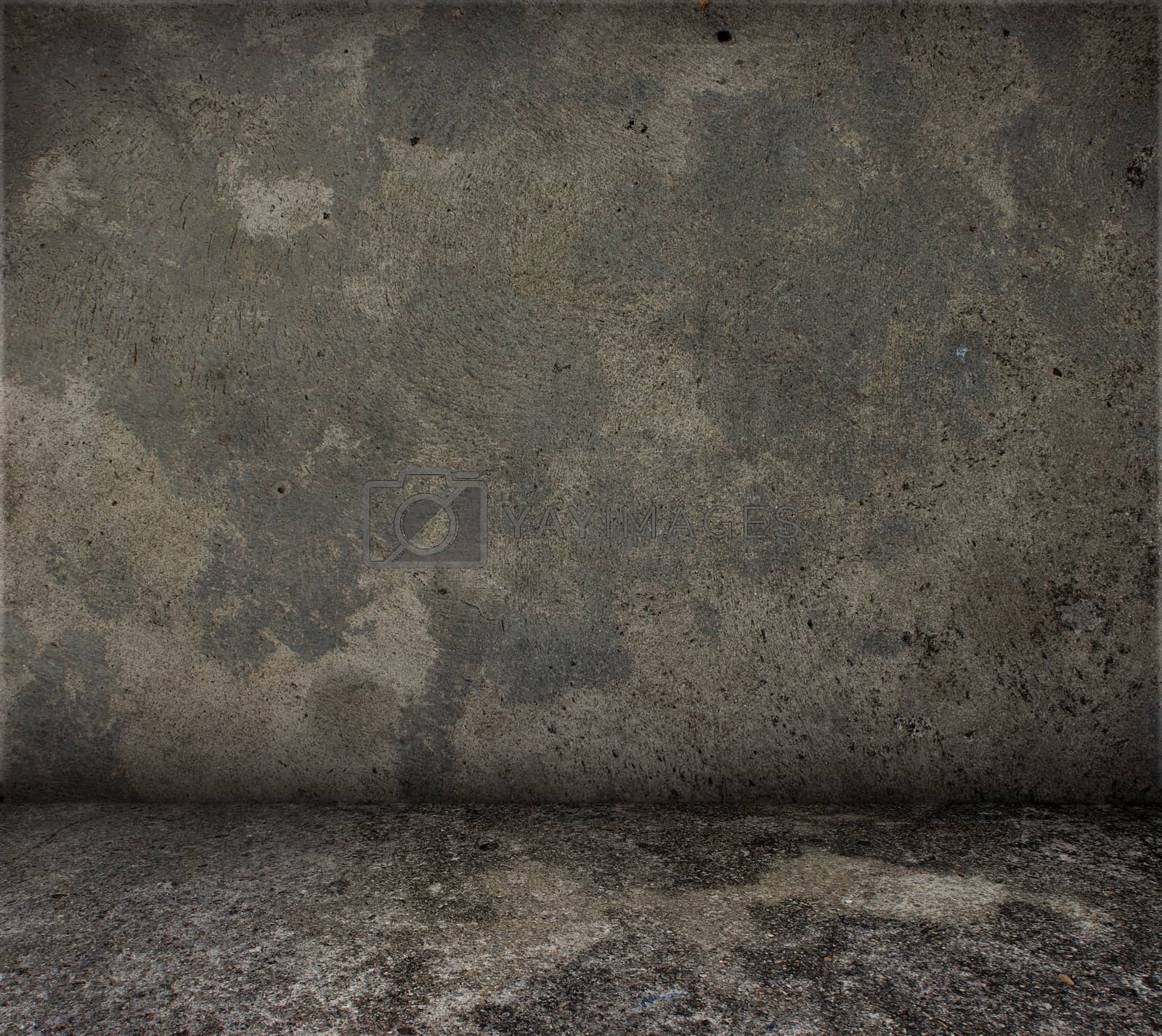Royalty free image of Grungy concrete wall and floor. by kaisorn