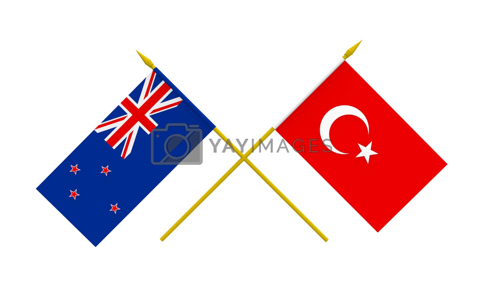 Royalty free image of Flags, Turkey and New Zealand by Boris15