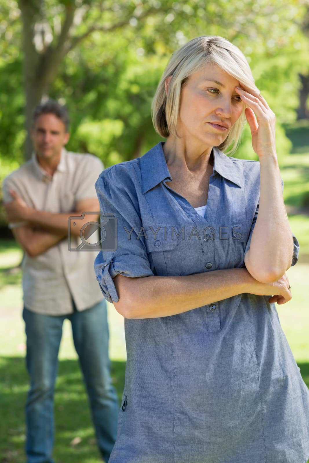 Royalty free image of Upset couple in park by Wavebreakmedia