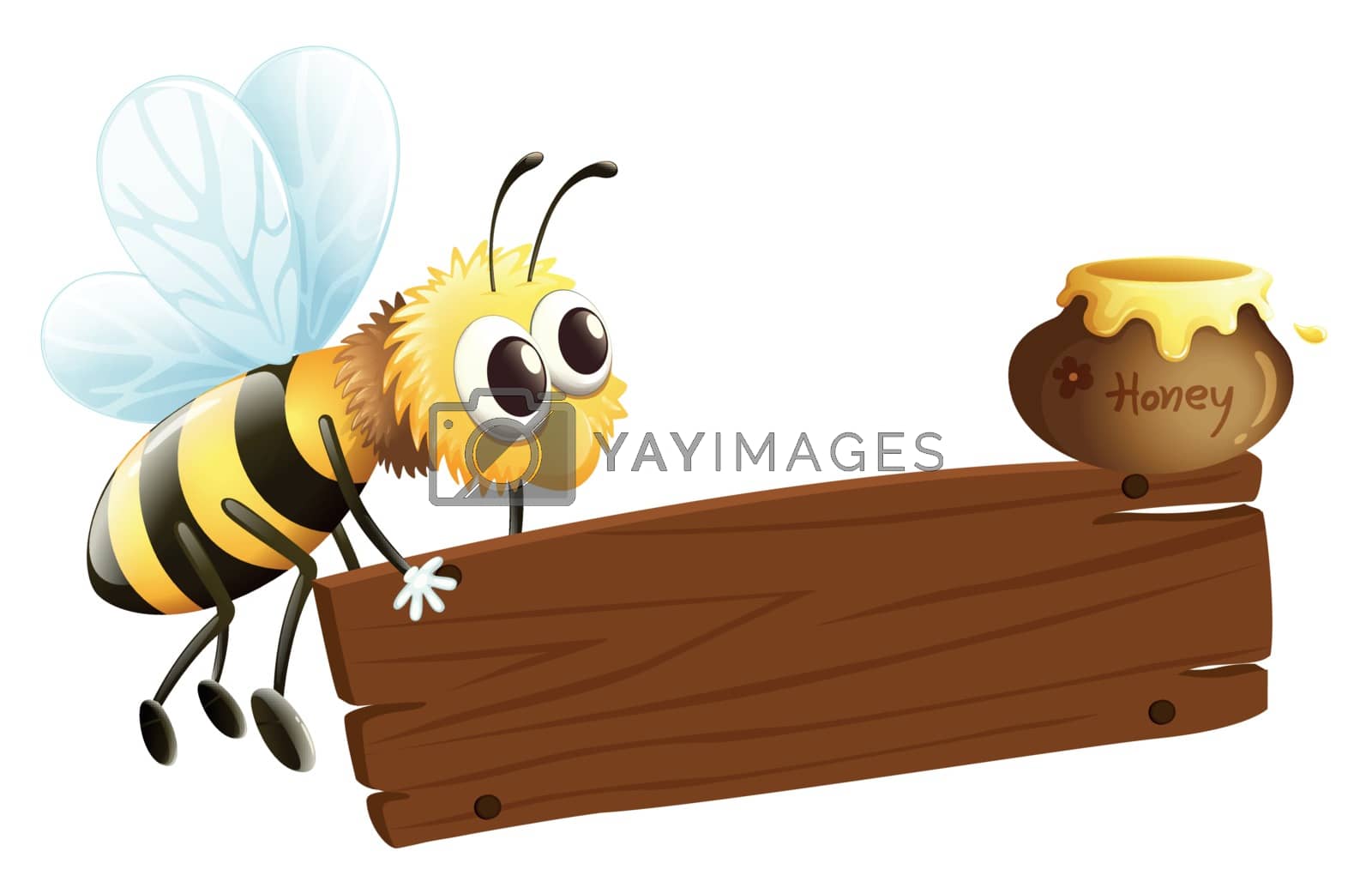 Royalty free image of A bee and the empty signage by iimages