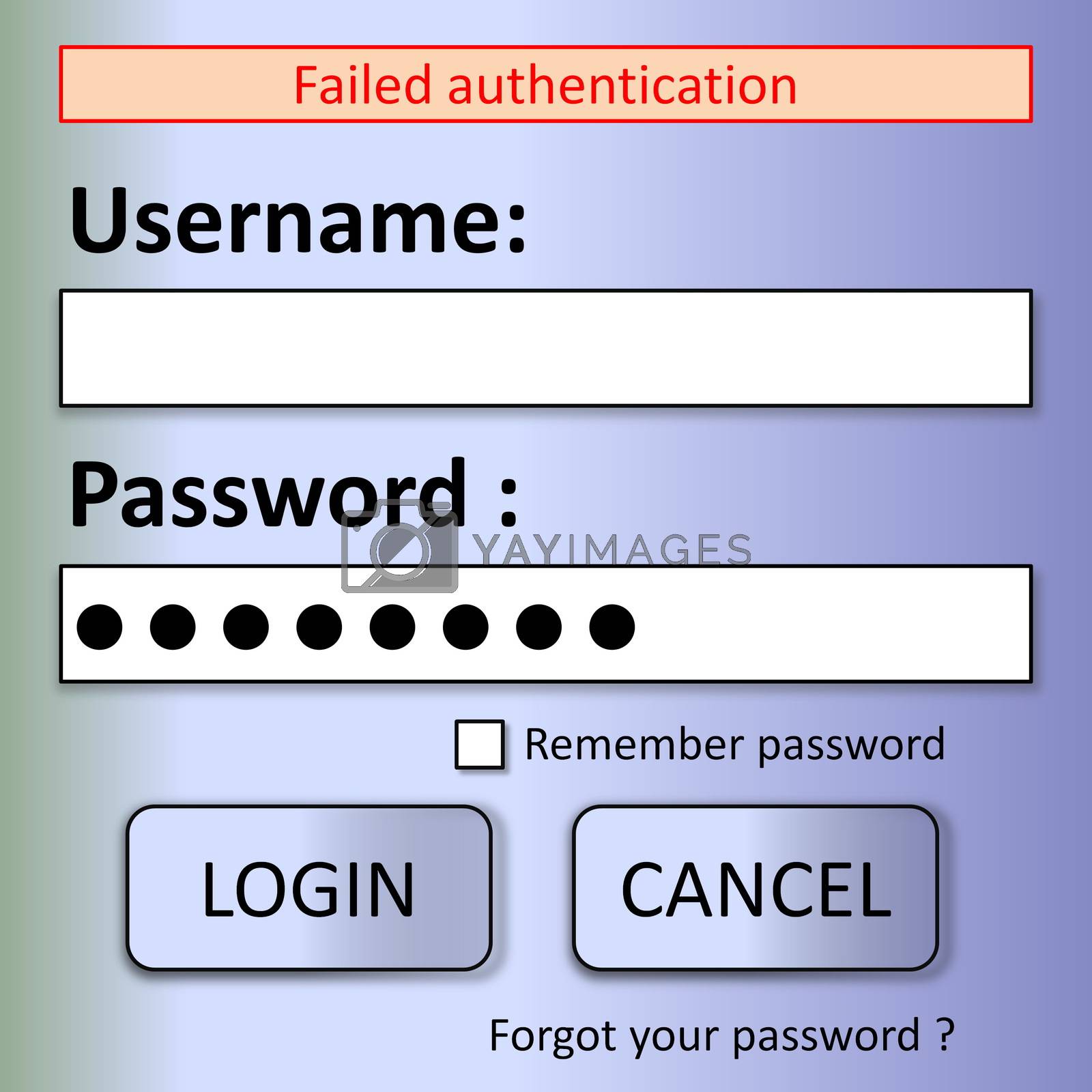 Royalty free image of Login failed by Elenaphotos21