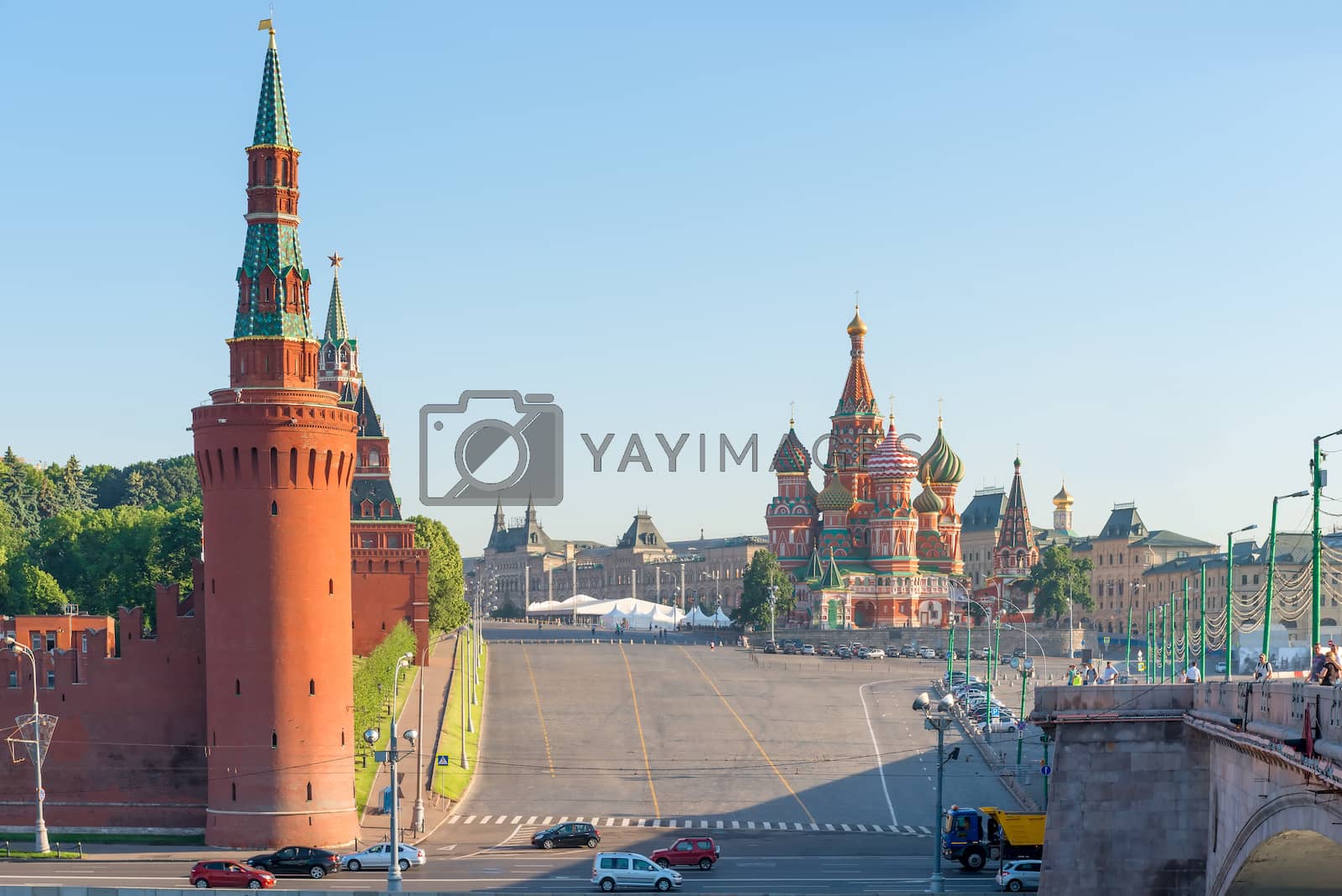 Royalty free image of sunny summer morning on Red Square in Moscow by kosmsos111