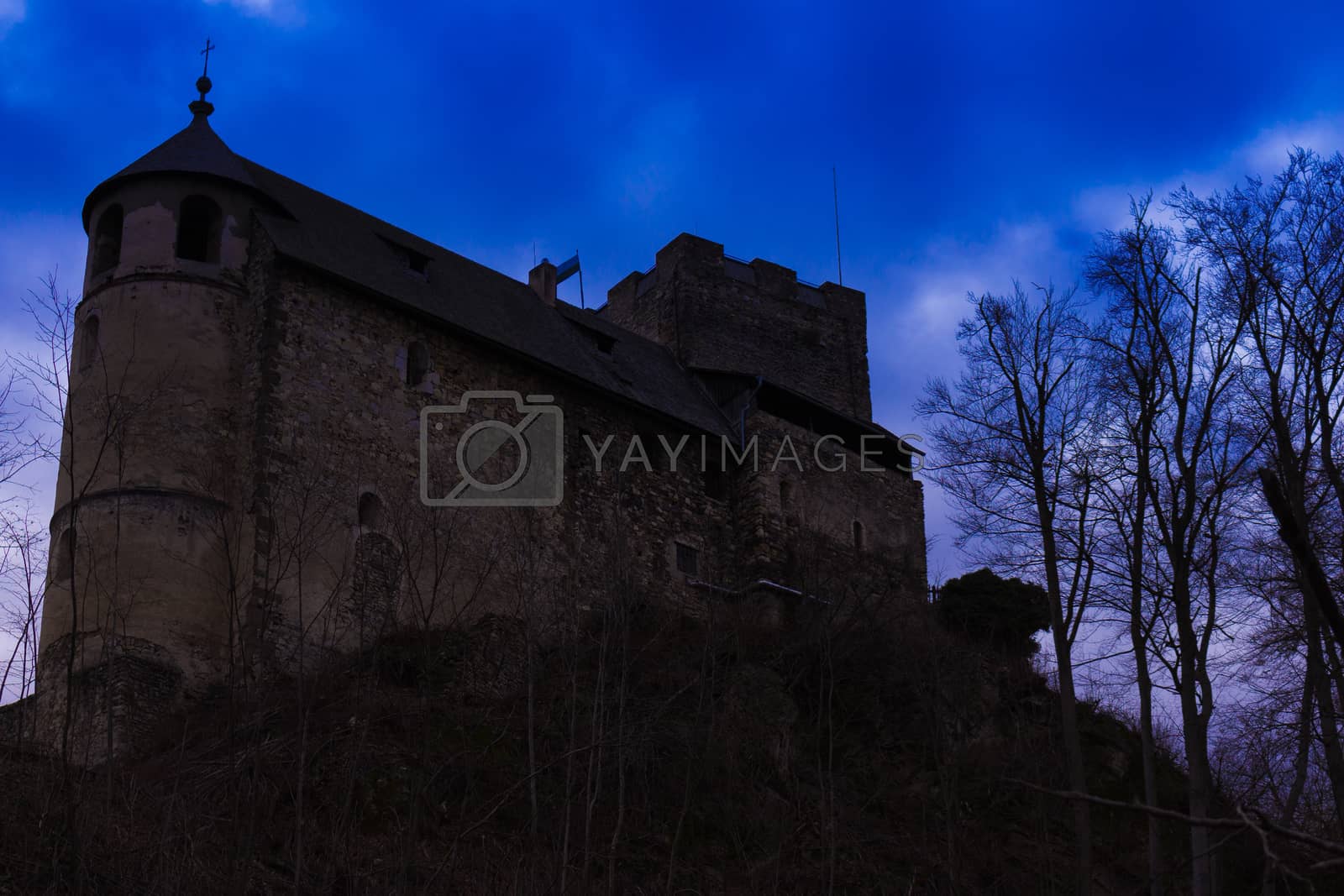 Royalty free image of The silhouette of castle Gosting, Austria by robertboss