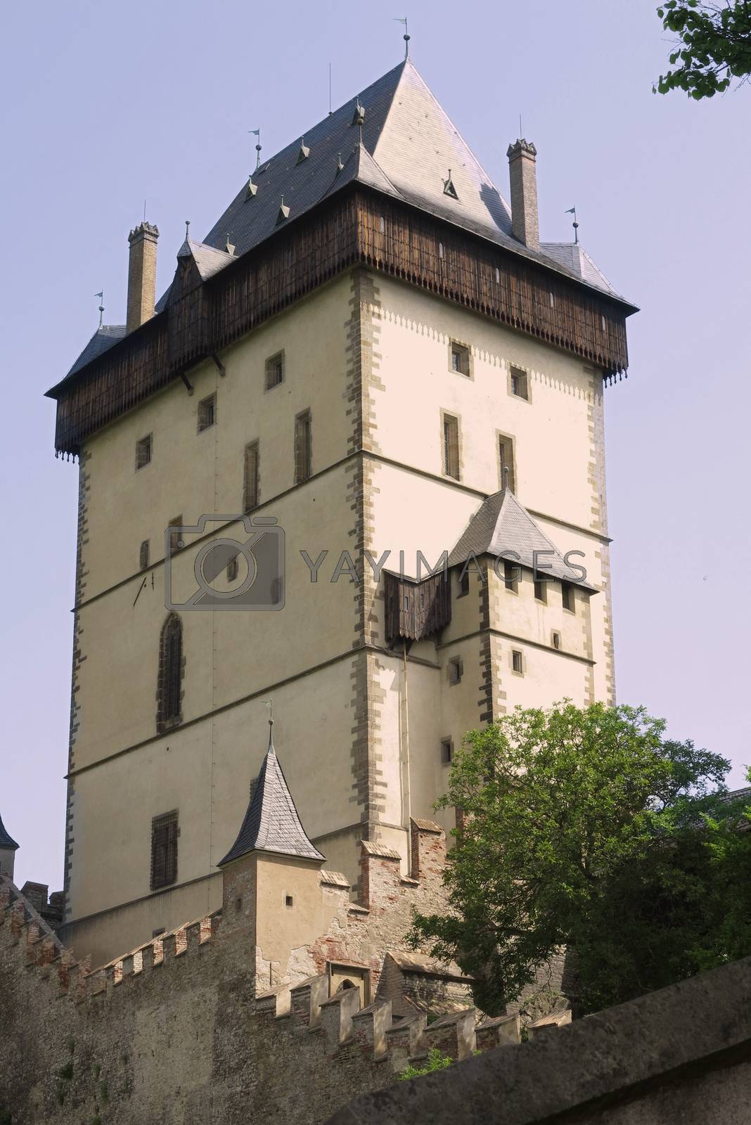 Royalty free image of Big Tower - Karlstejn castle by Mibuch